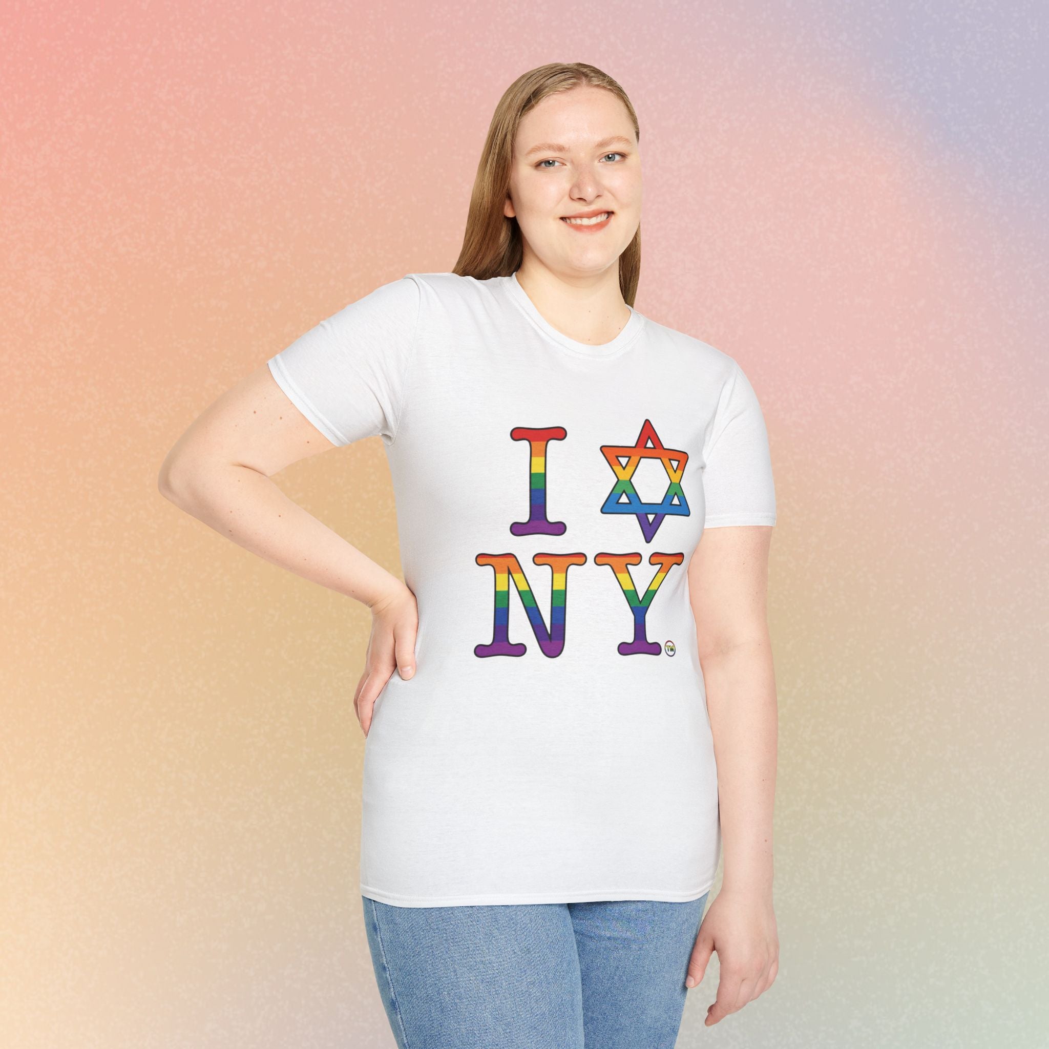 I Love NY Jewish Star LGBTQ Pride Unisex Softstyle T-Shirt