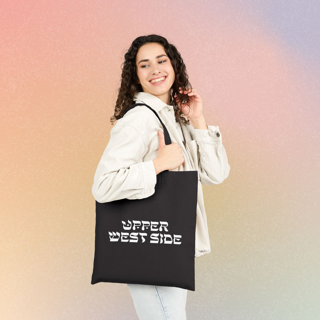 Upper West Side New York Hebrew Style Font Cotton Canvas Tote Bag