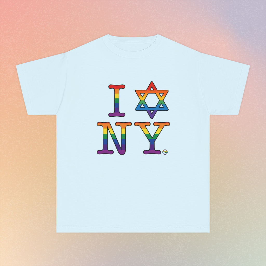 I Love NY Jewish Star LGBTQ Pride Youth Midweight Tee