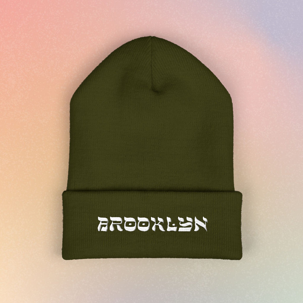 Brooklyn Hebrew Style Font Classic Cuffed Beanie (Embroidery)