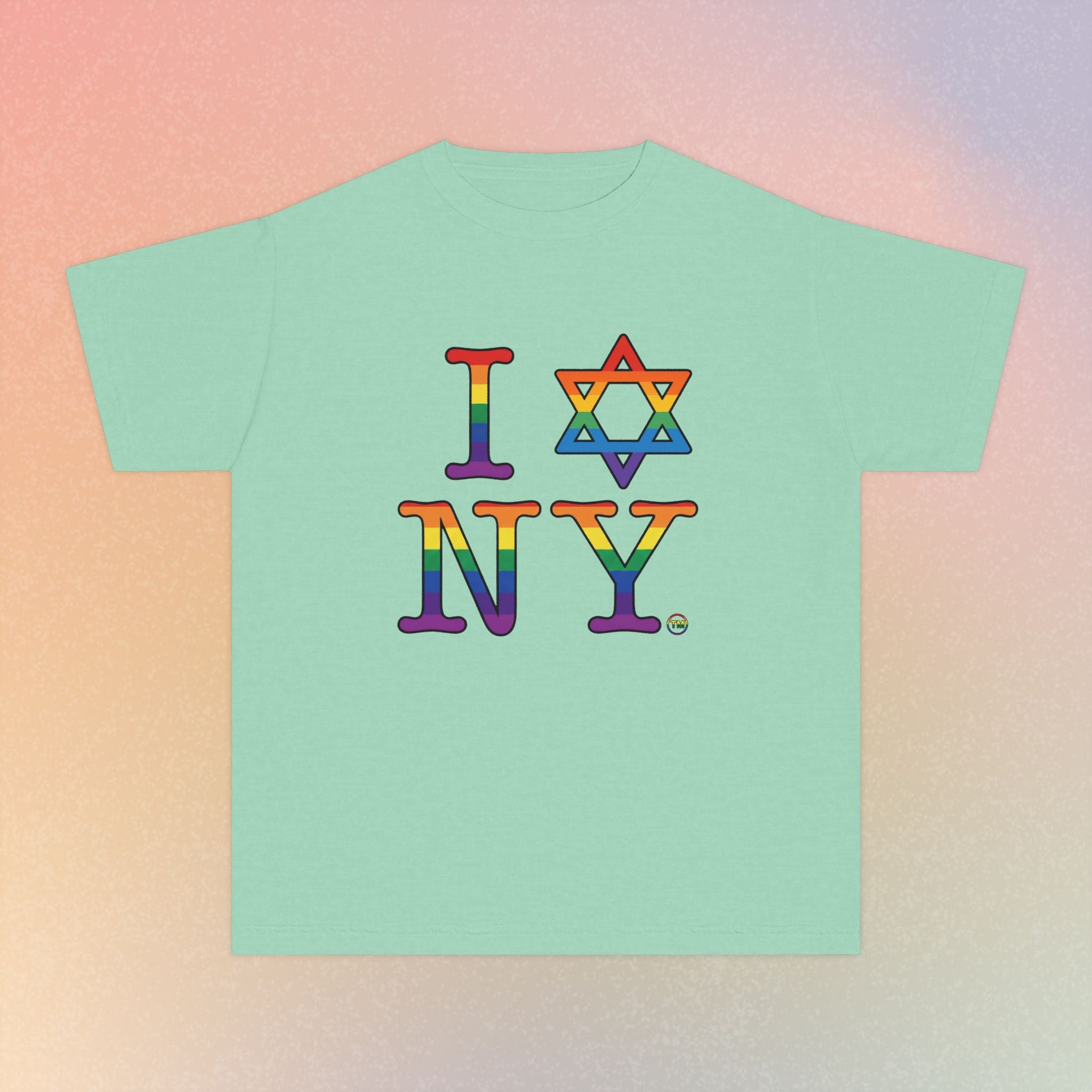 I Love NY Jewish Star LGBTQ Pride Youth Midweight Tee