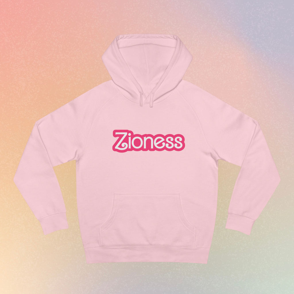 Zioness Pink Barbie Font Hoodie - Female Jewish Pride