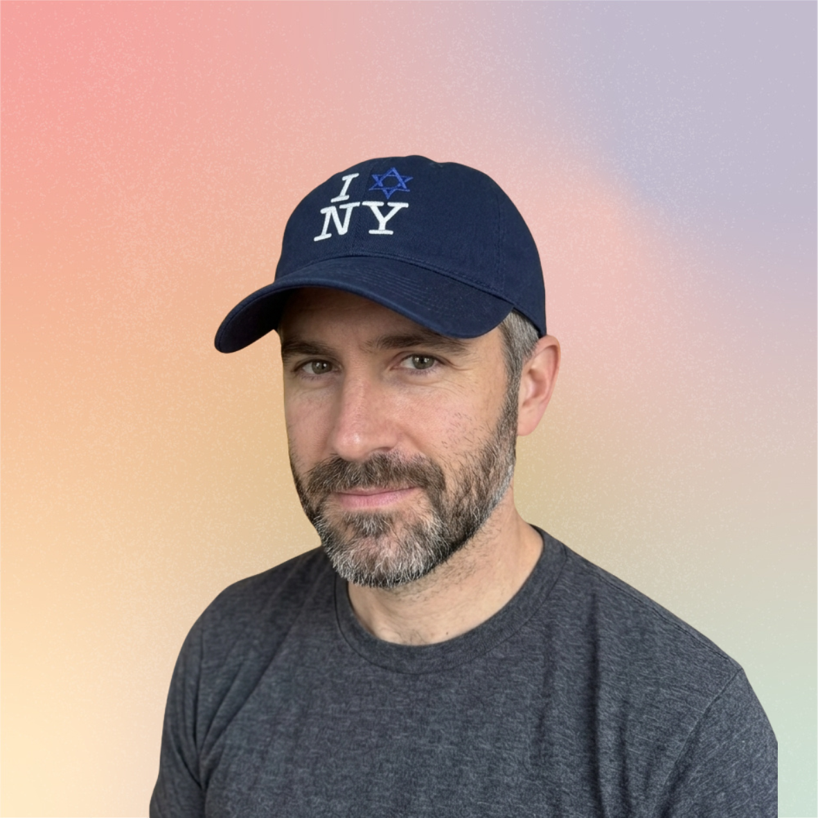I Love NY Jewish Star Embroidered Baseball Cap | New York Jewish Pride
