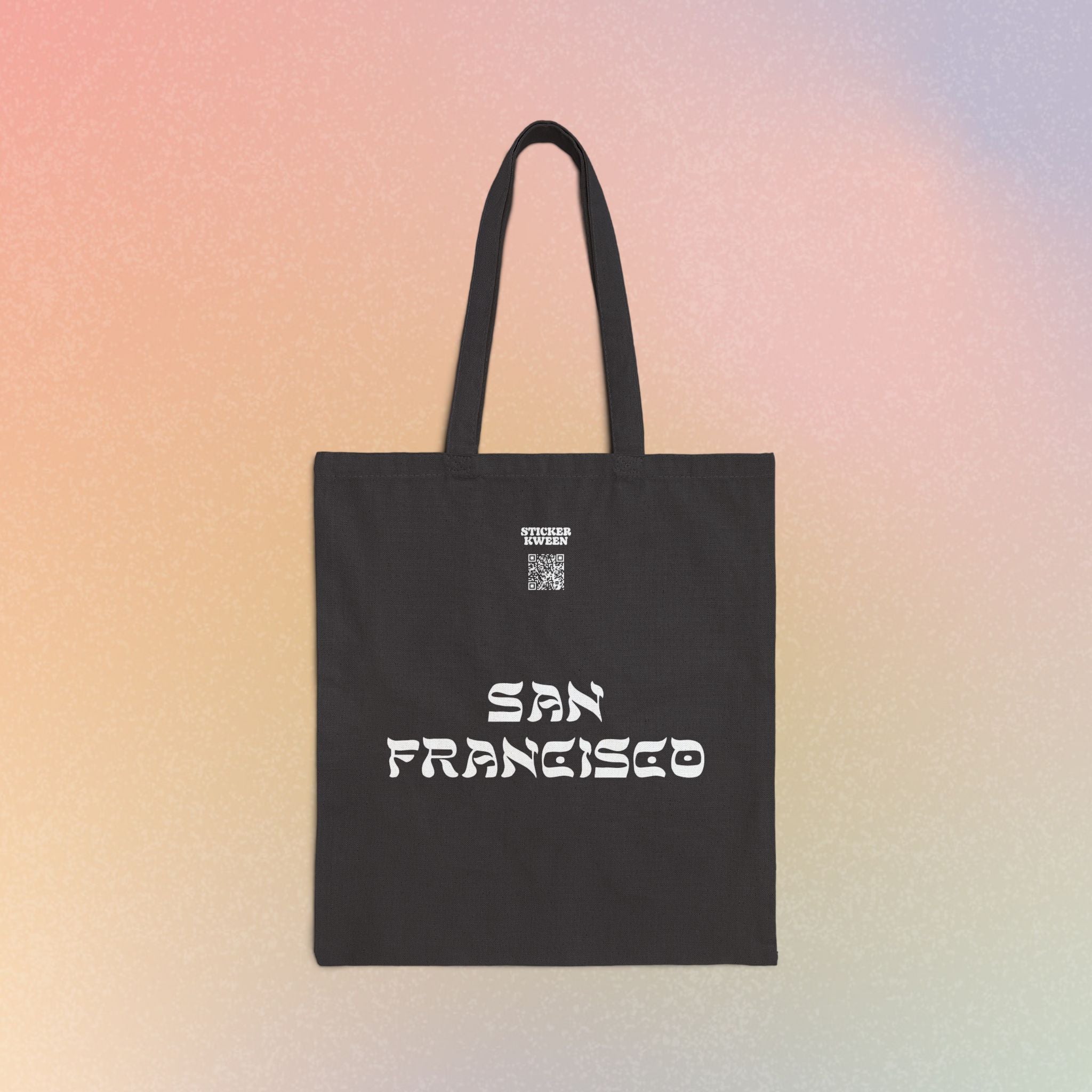 San Francisco Hebrew Style Font Cotton Canvas Tote Bag - California Jewish Pride
