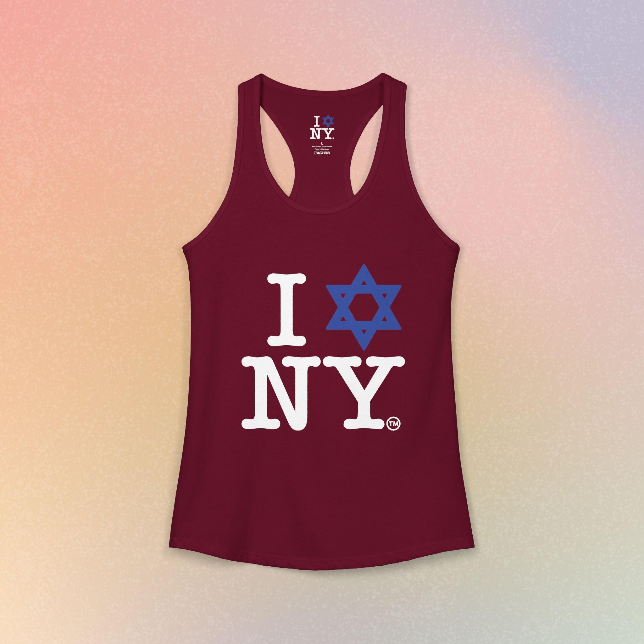 I Love NY Jewish Star Women's Ideal Racerback Tank