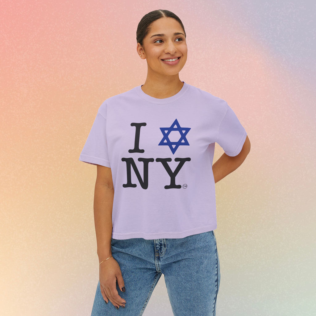 I Love NY Jewish Star Women's Boxy Tee — Jewish New York Pride T‑Shirt
