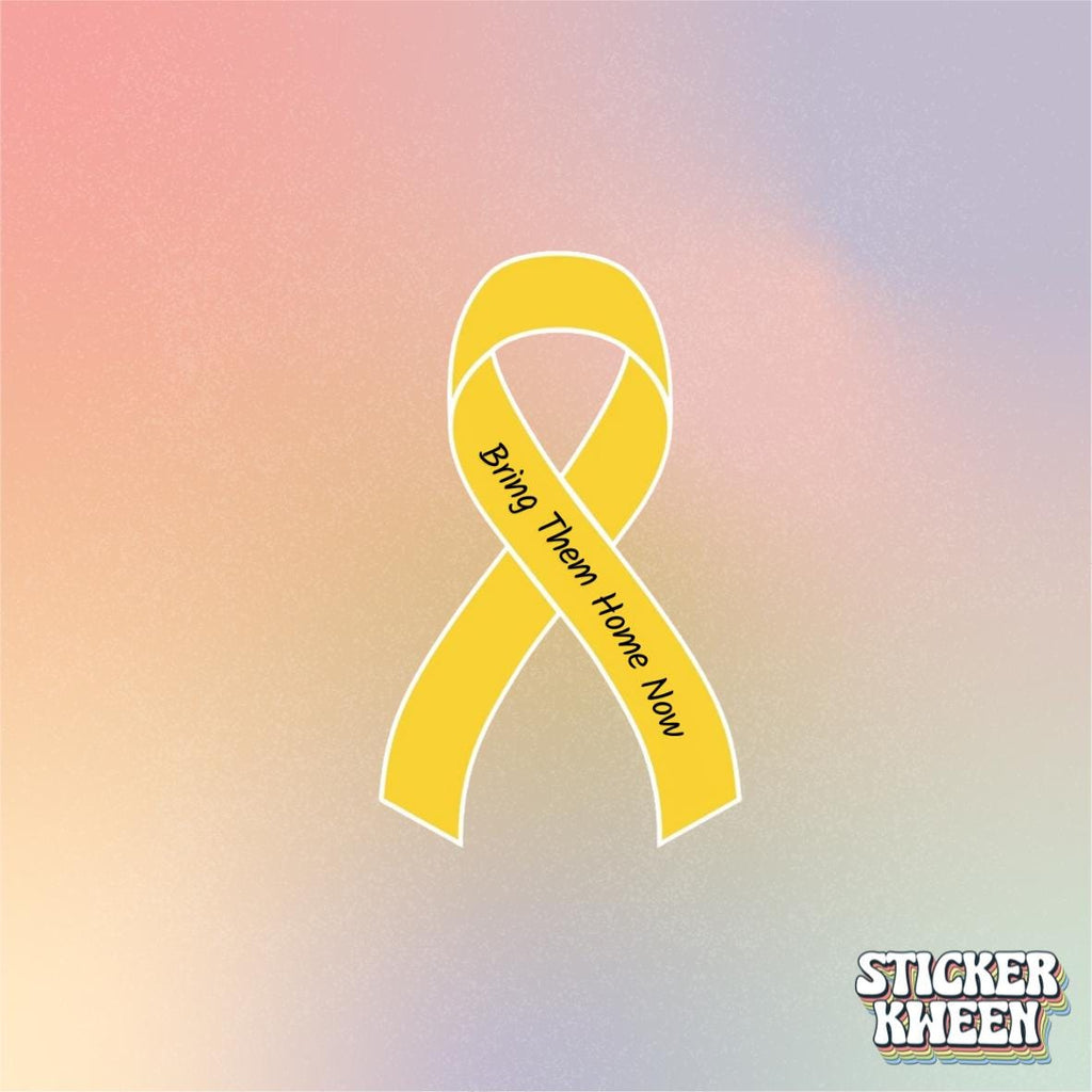 Bring Them Home Now Yellow Ribbon Sticker