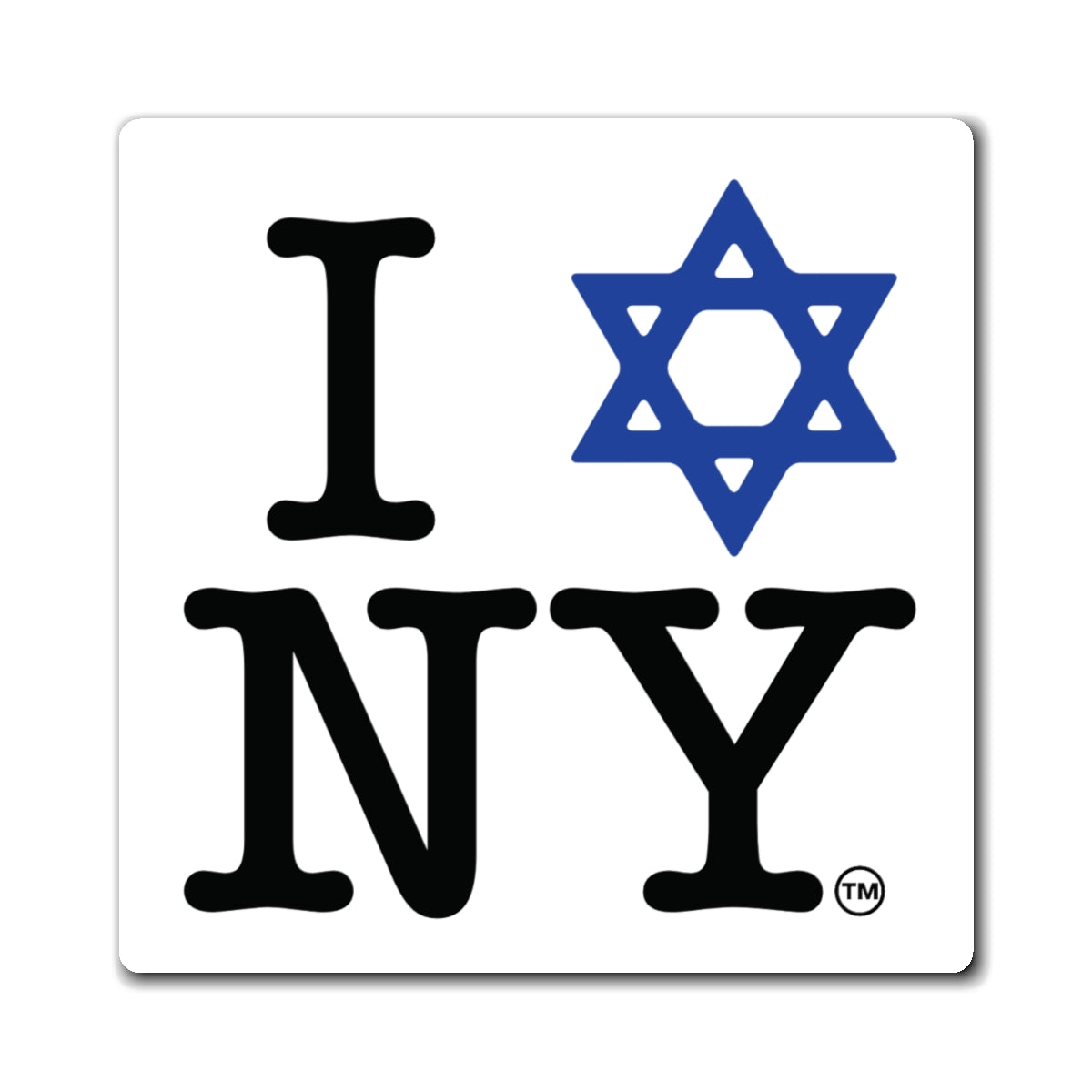 I Love NY Jewish Star Magnet — Jewish New York Souvenir Fridge Magnet (3 Sizes)