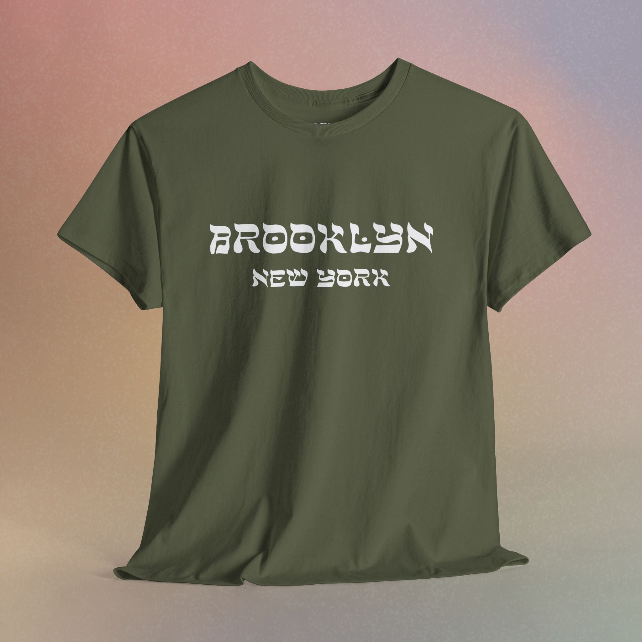 Brooklyn New York Hebrew Script - Unisex Heavy Cotton Tee