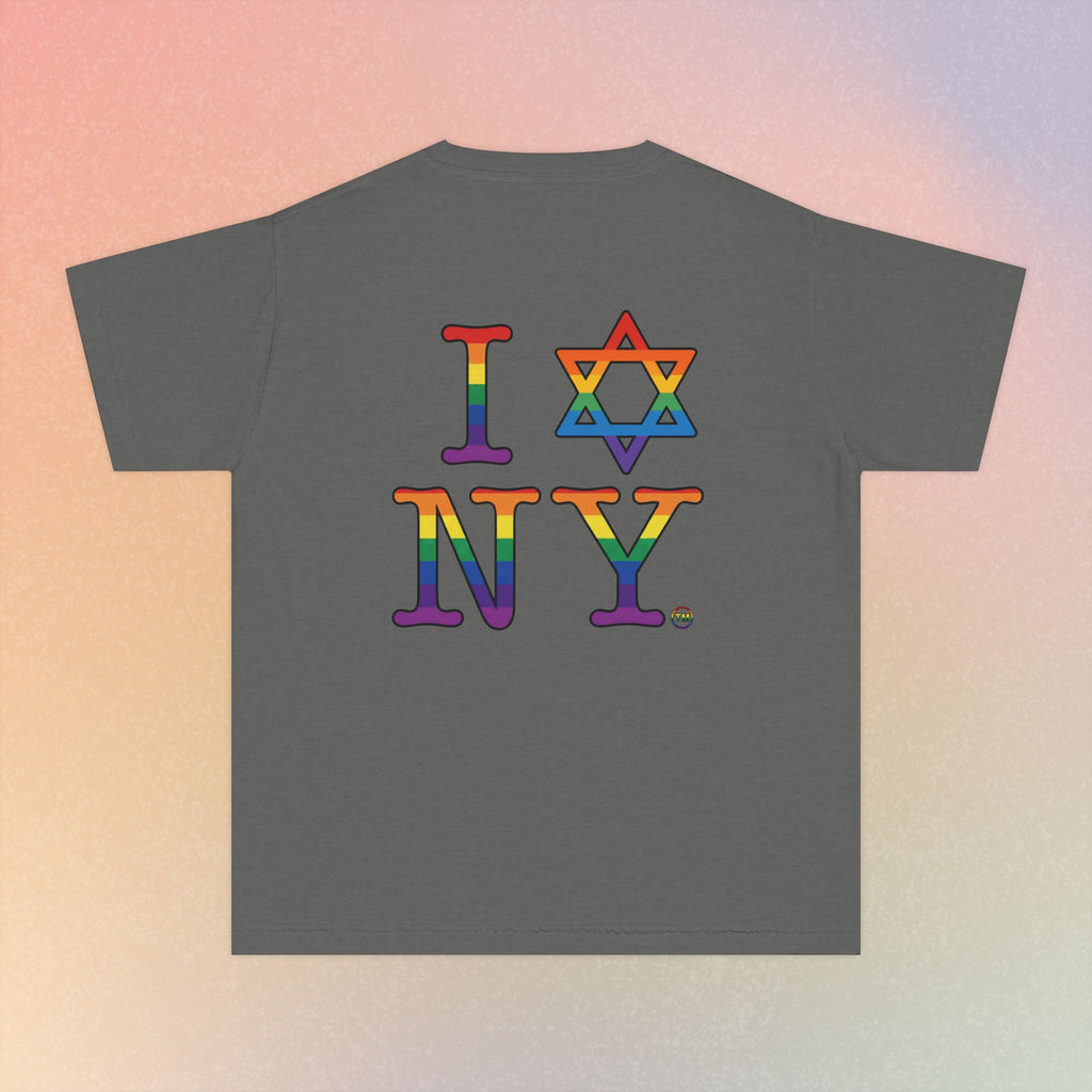 I Love NY Jewish Star LGBTQ Pride Youth Midweight Tee