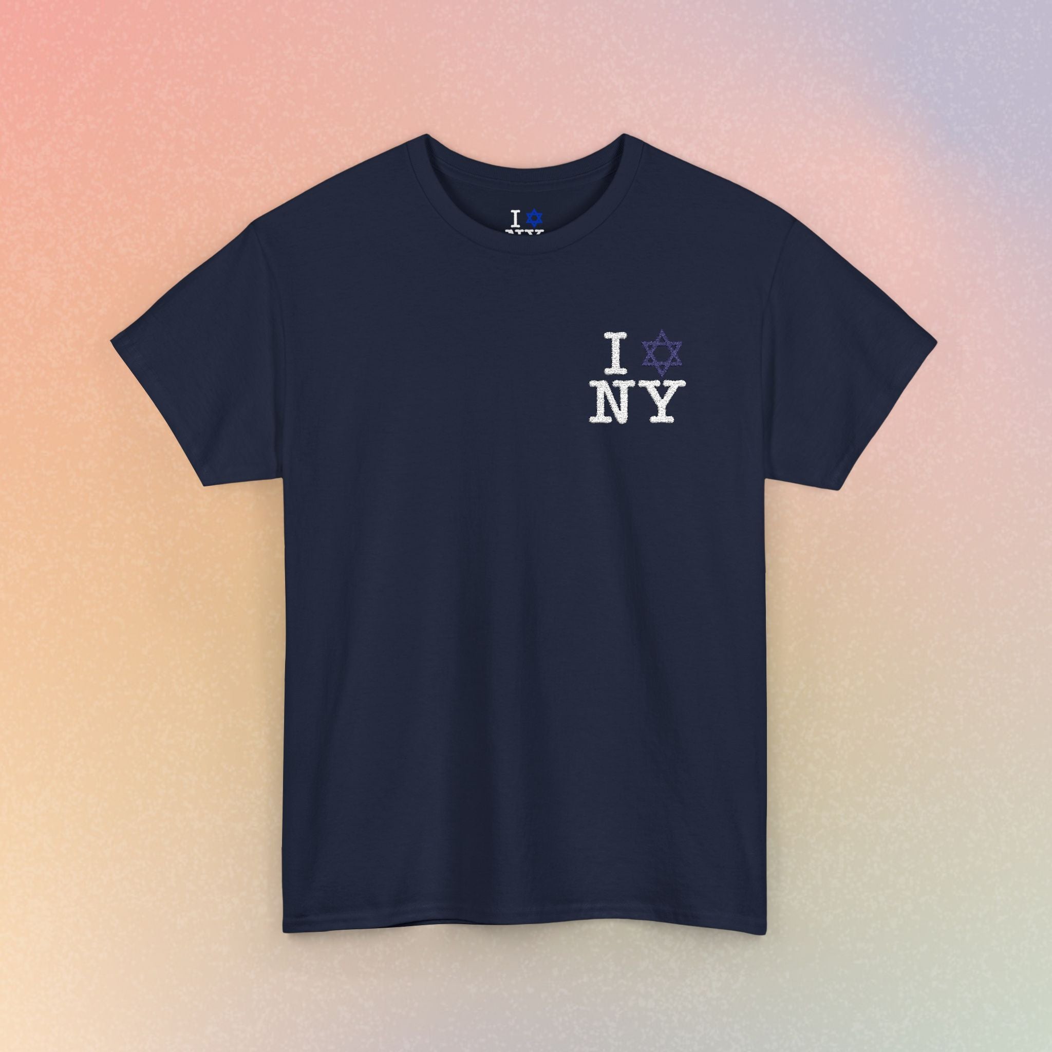 I Love NY Jewish Star Embroidered T-Shirt (Dark Colors) — Jewish NYC Pride
