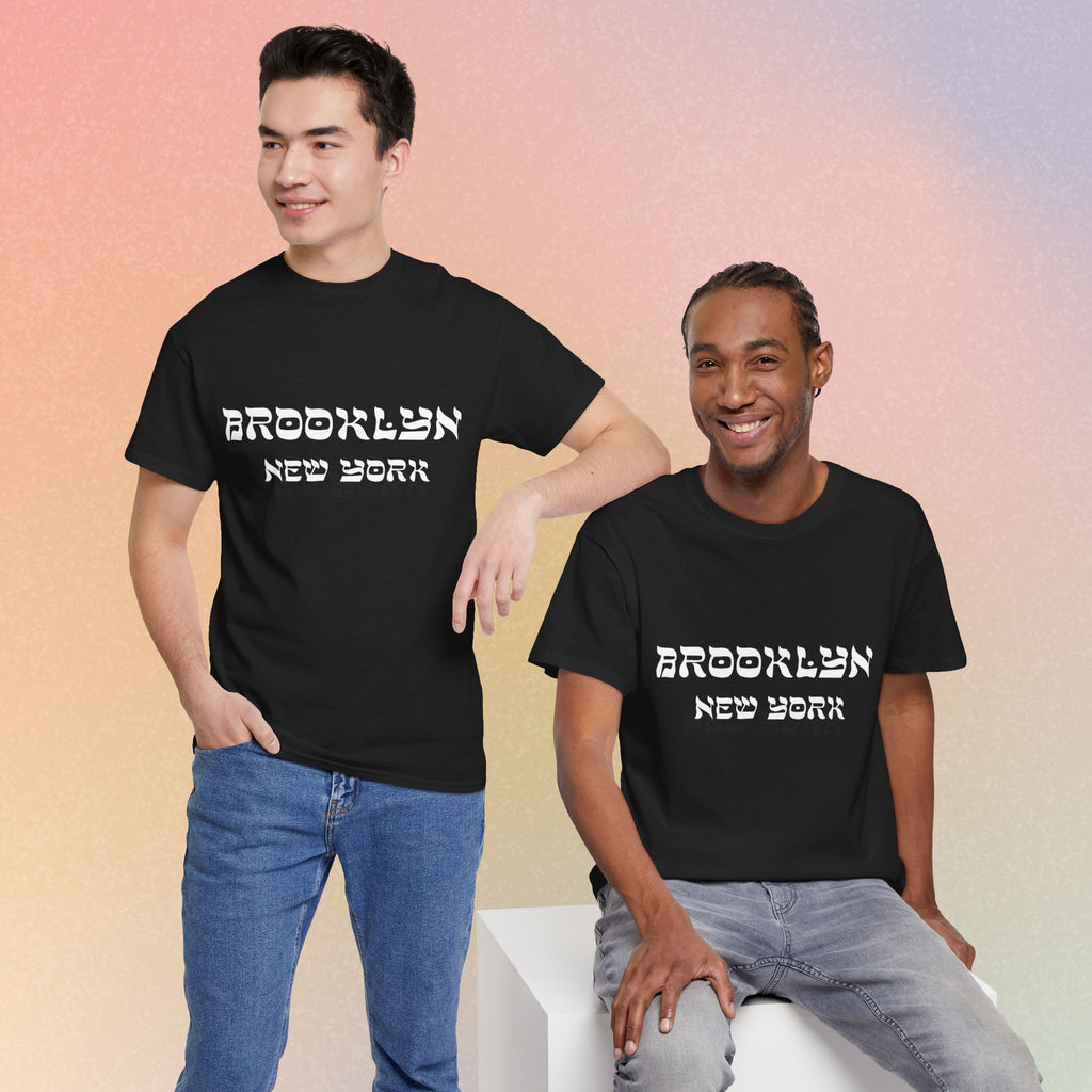 Brooklyn New York Hebrew Script - Unisex Heavy Cotton Tee