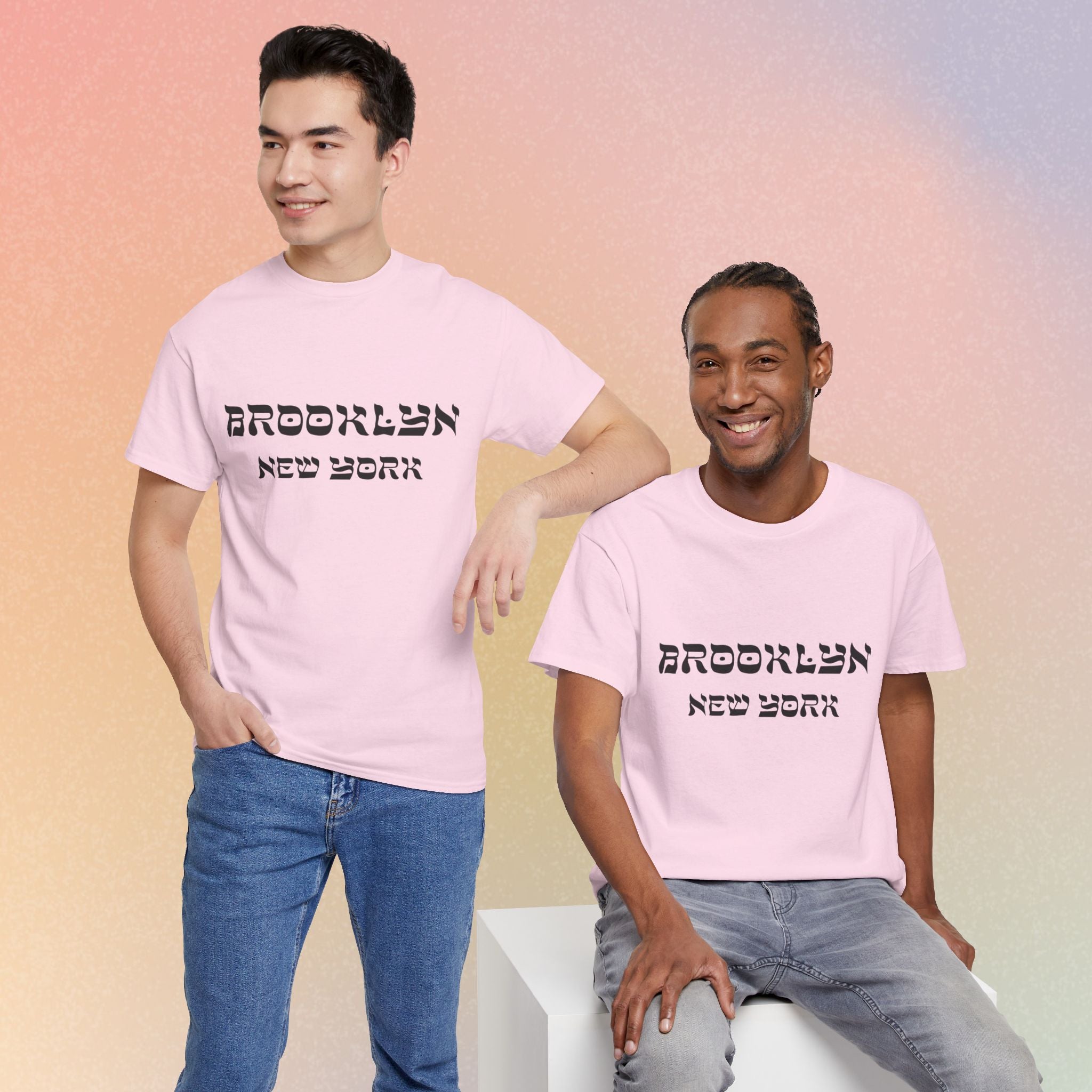 Brooklyn New York Hebrew Script - Unisex Heavy Cotton Tee
