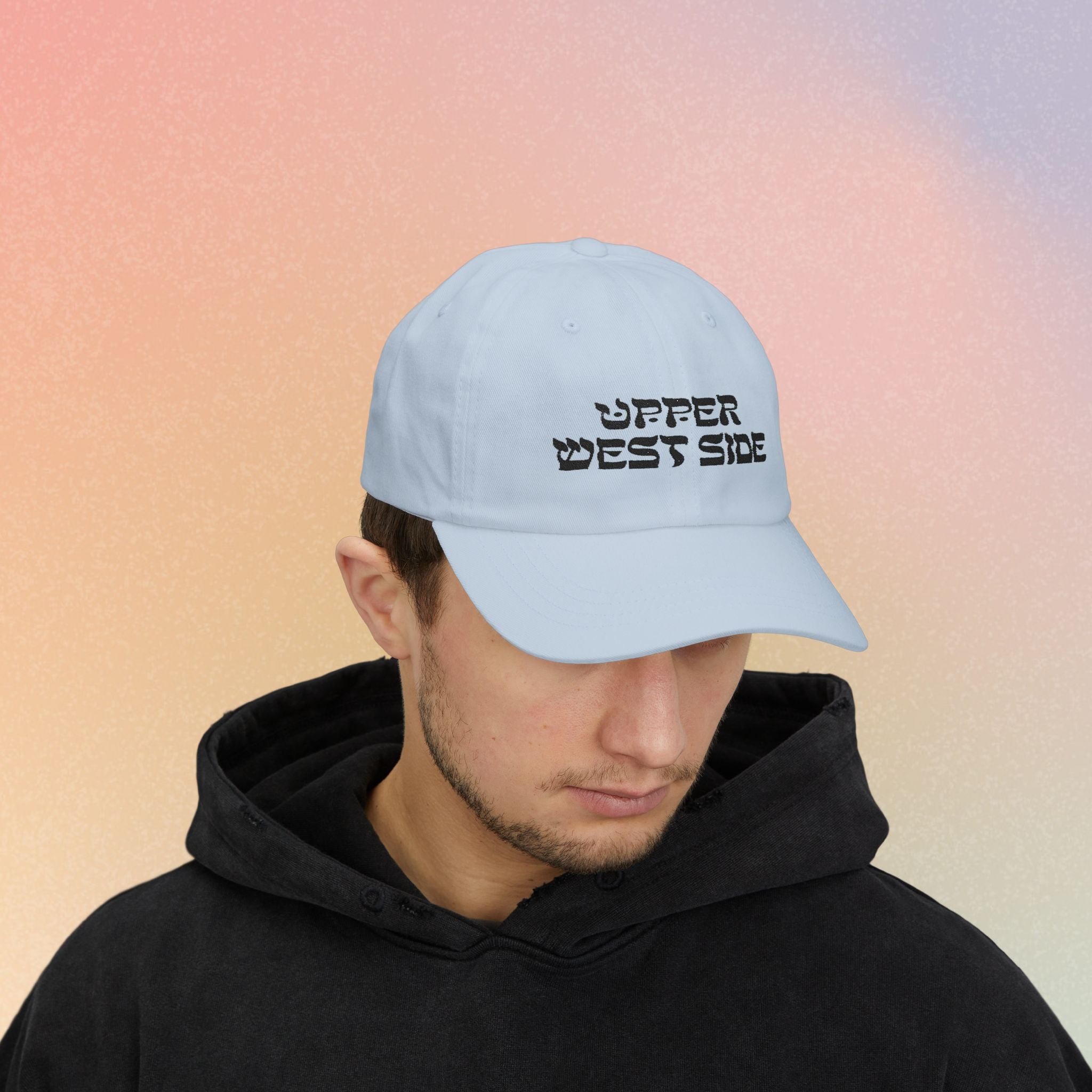Upper West Side Hebrew Font Baseball Cap | NYC Jewish Pride (Light Colors)