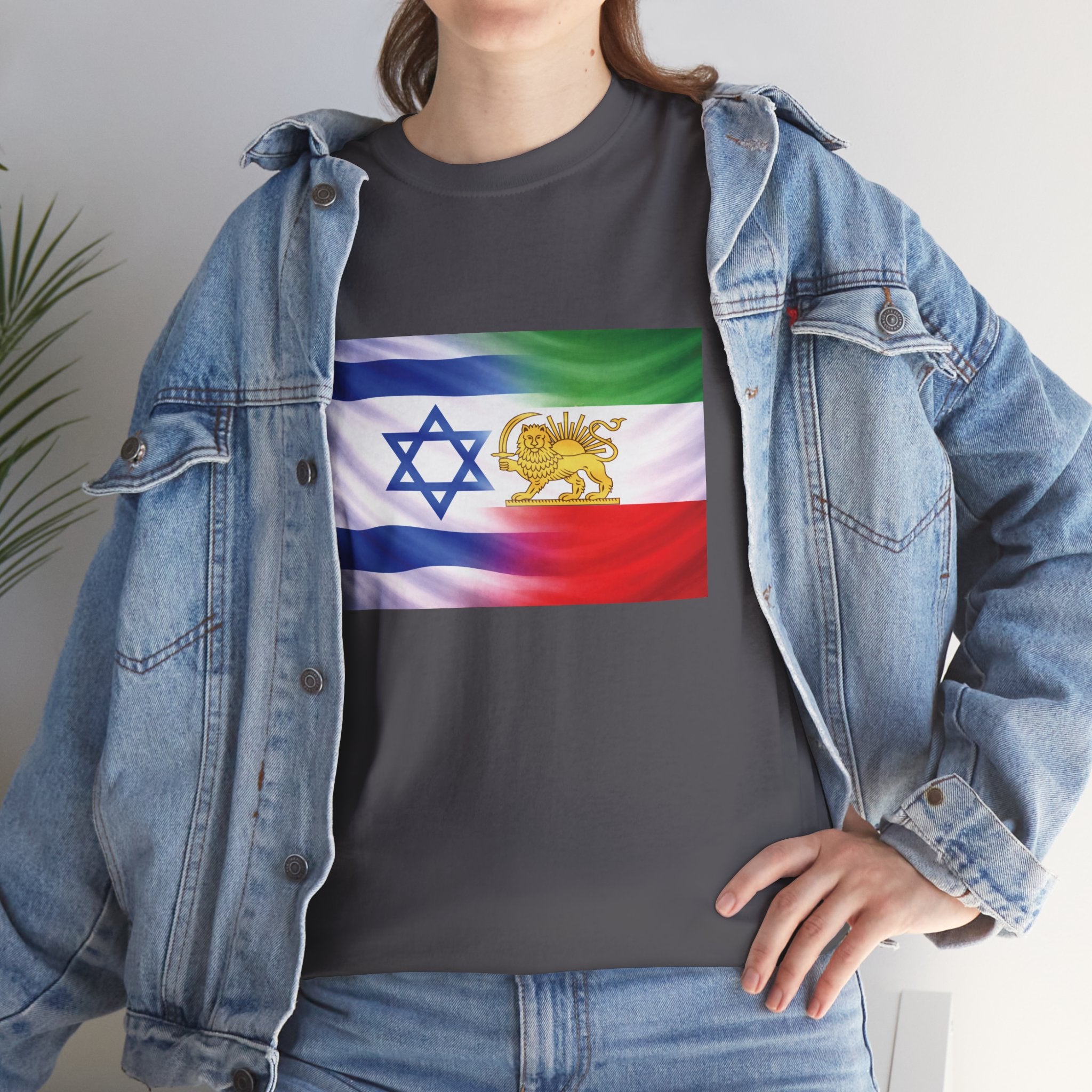 Israeli Persian Lion Flag T Shirt - Israel Persian Jewish Pride Tee