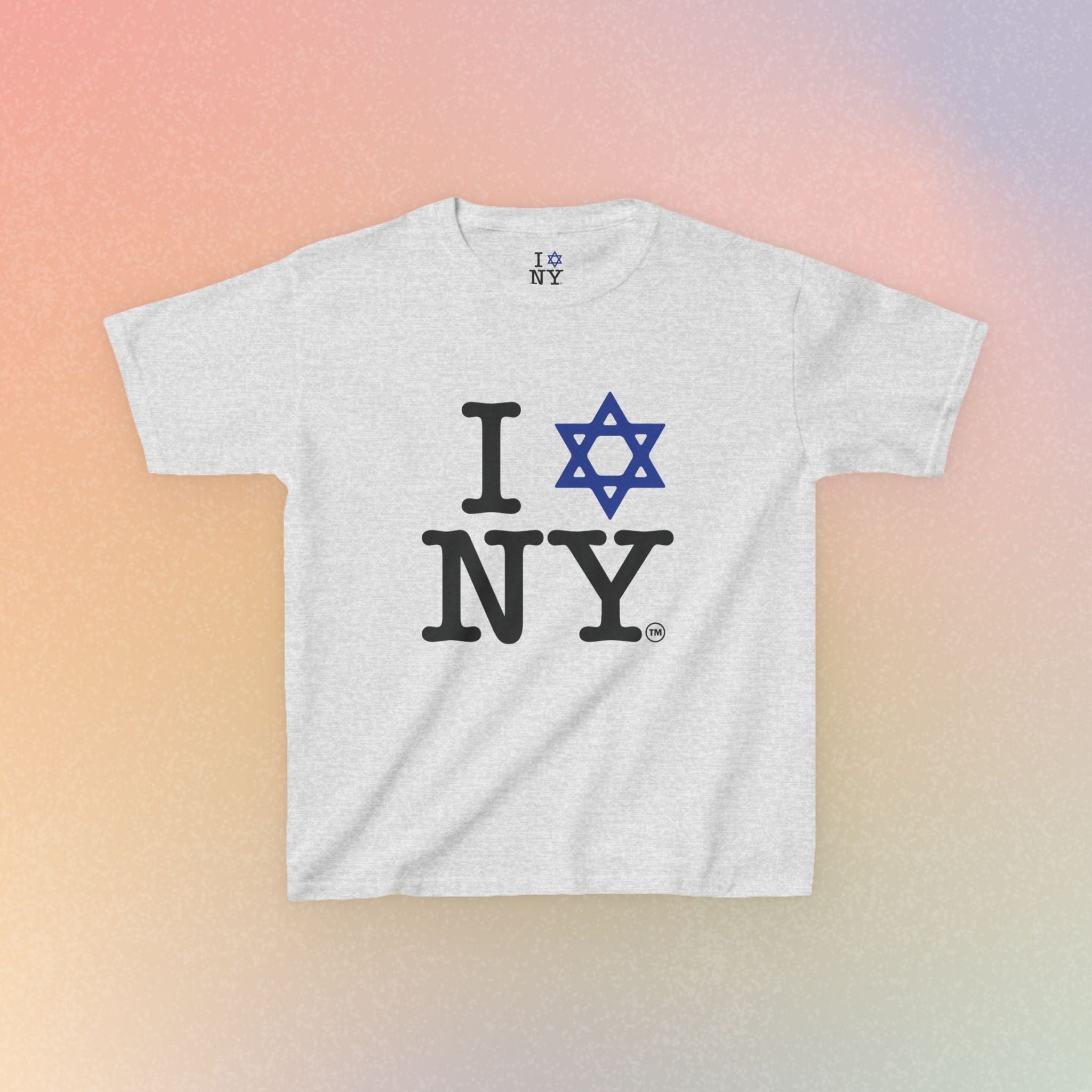 Kids I Jewish Star Love NY T-Shirt — Youth Jewish New York Pride Tee