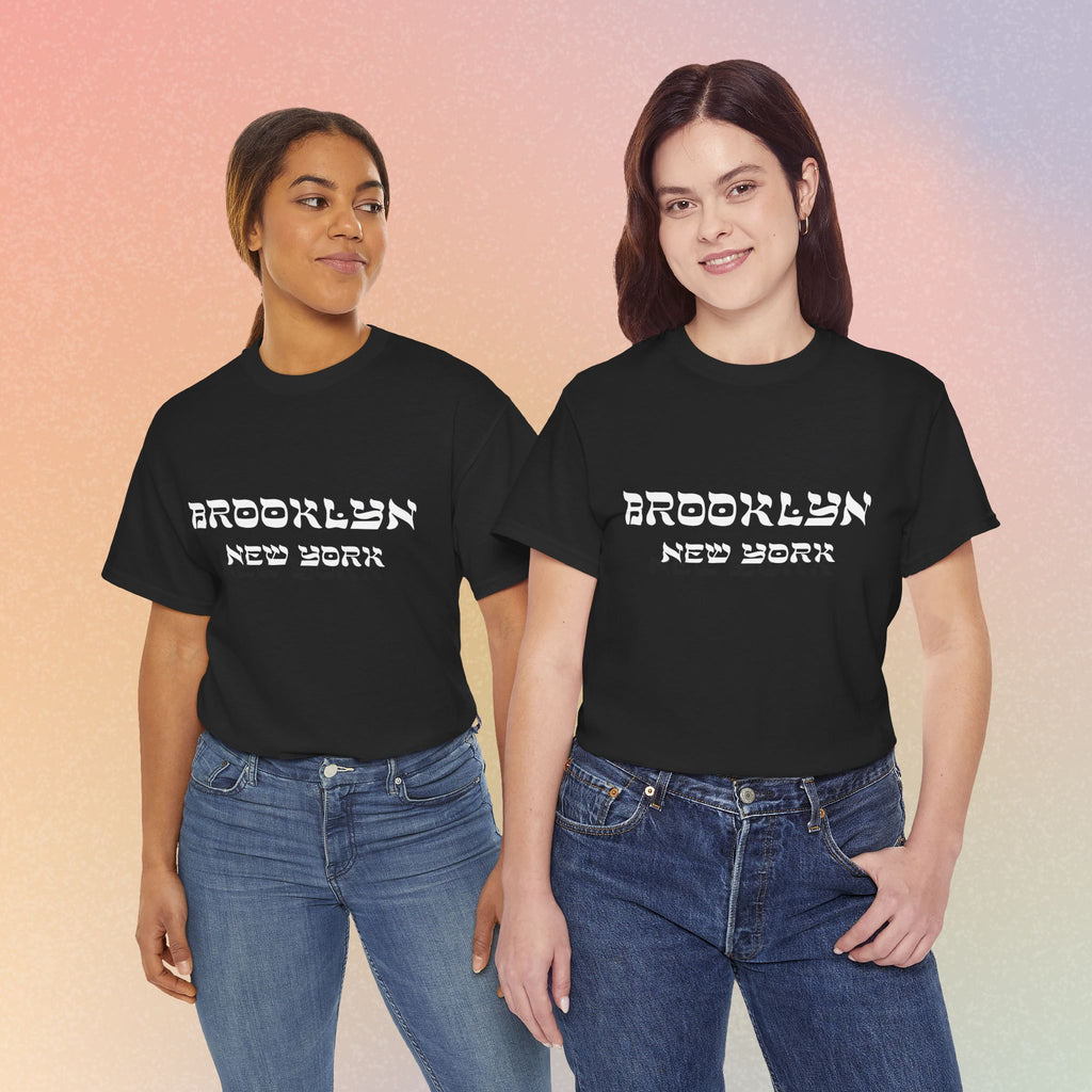 Brooklyn New York Hebrew Script - Unisex Heavy Cotton Tee