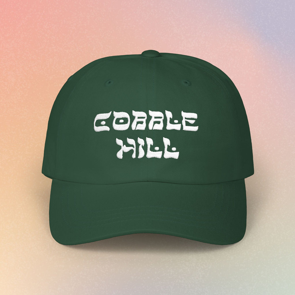 Cobble Hill Hebrew Style Font Baseball Cap - Brooklyn New York Jewish Pride