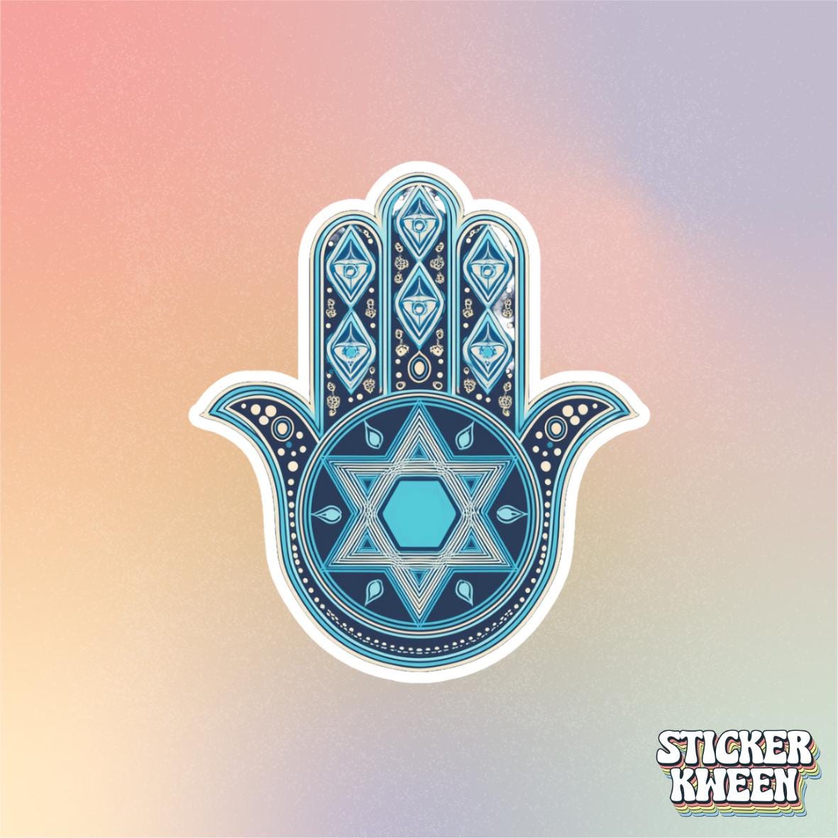 Hamsa Magen David Sticker