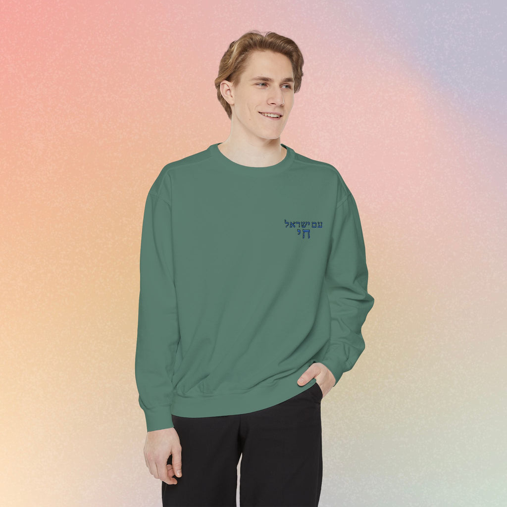 Am Yisrael Chai עם ישראל חי Hebrew Embroidered Sweatshirt