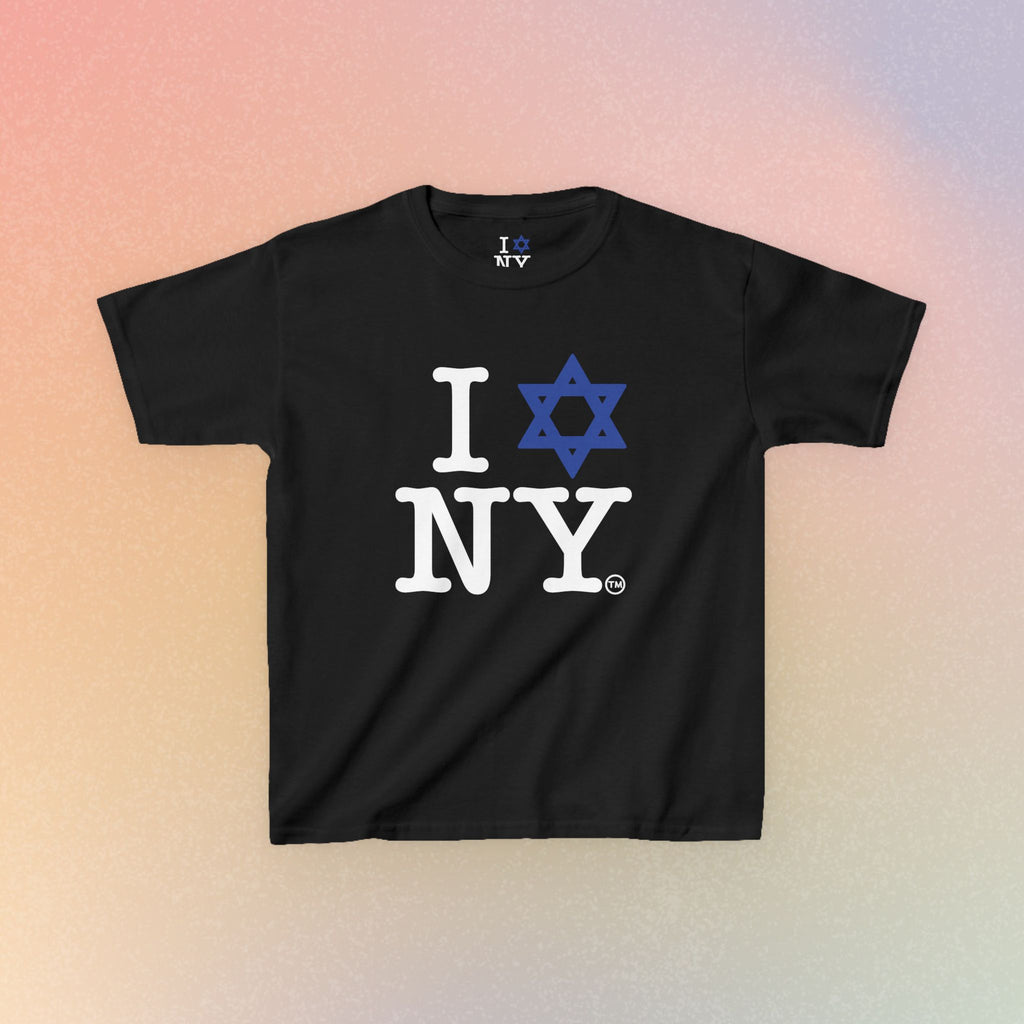 Kids I Jewish Star Love NY T-Shirt — Youth Jewish New York Pride Tee
