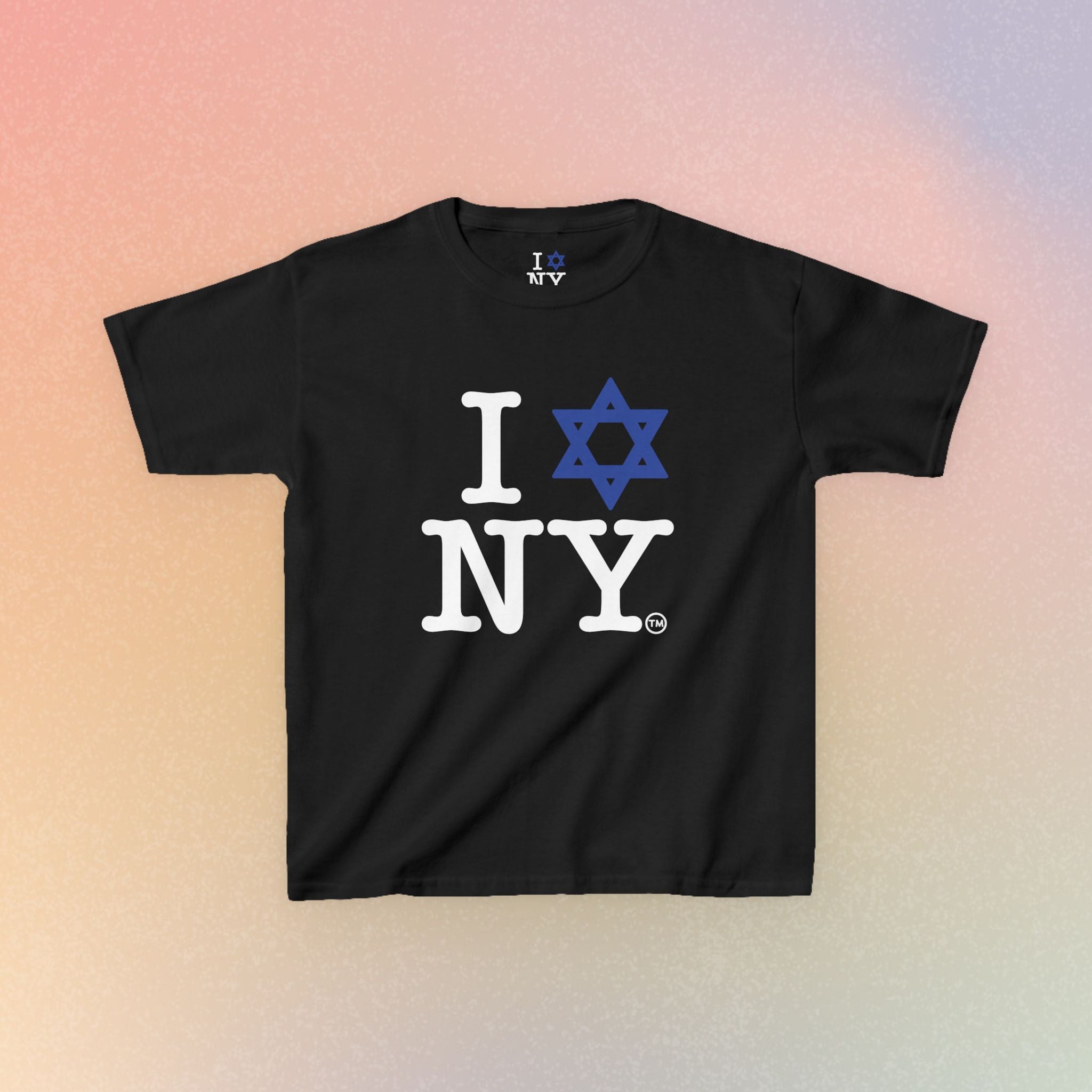 Kids I Jewish Star Love NY T-Shirt — Youth Jewish New York Pride Tee