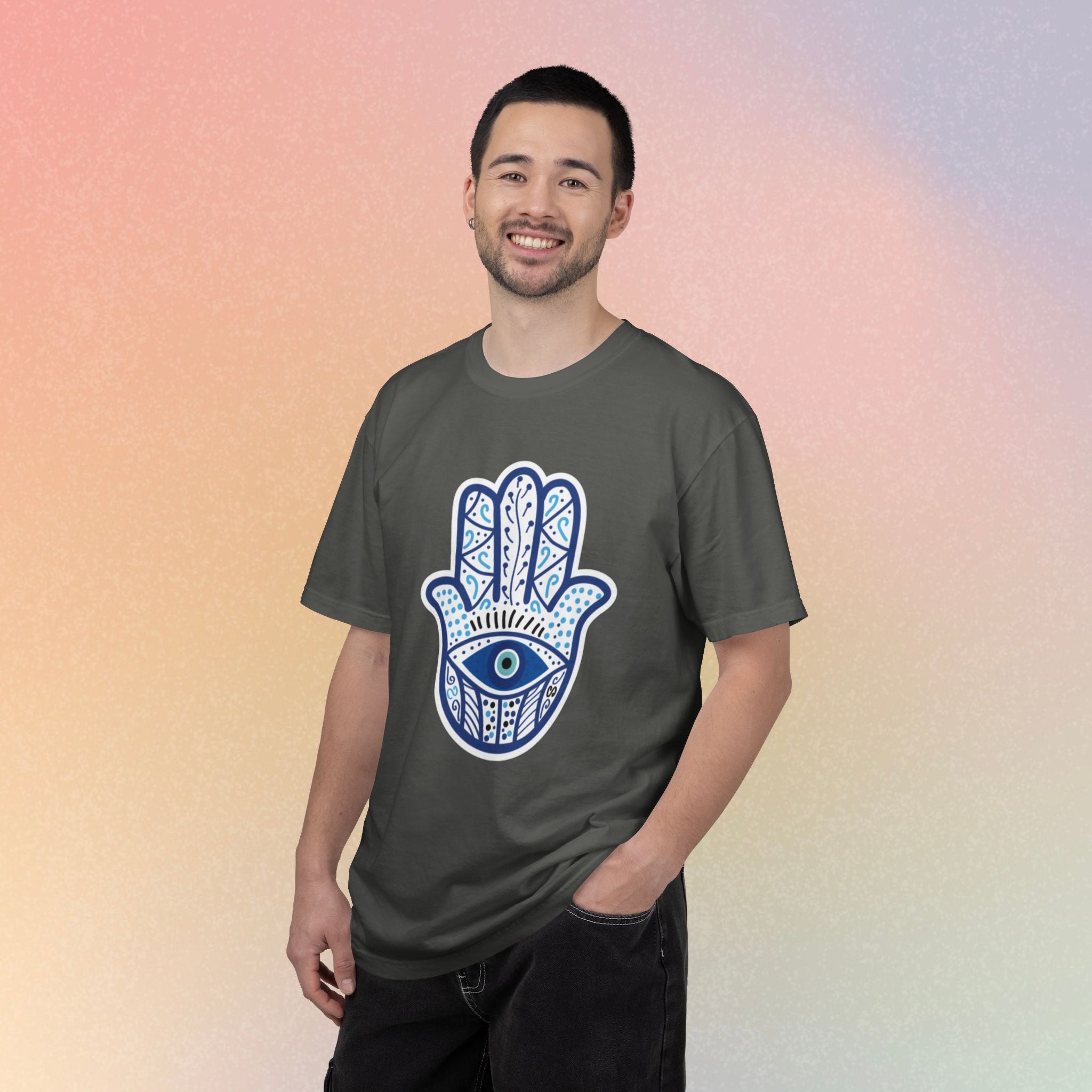 Hamsa Blue Evil Eye Protection T-Shirt