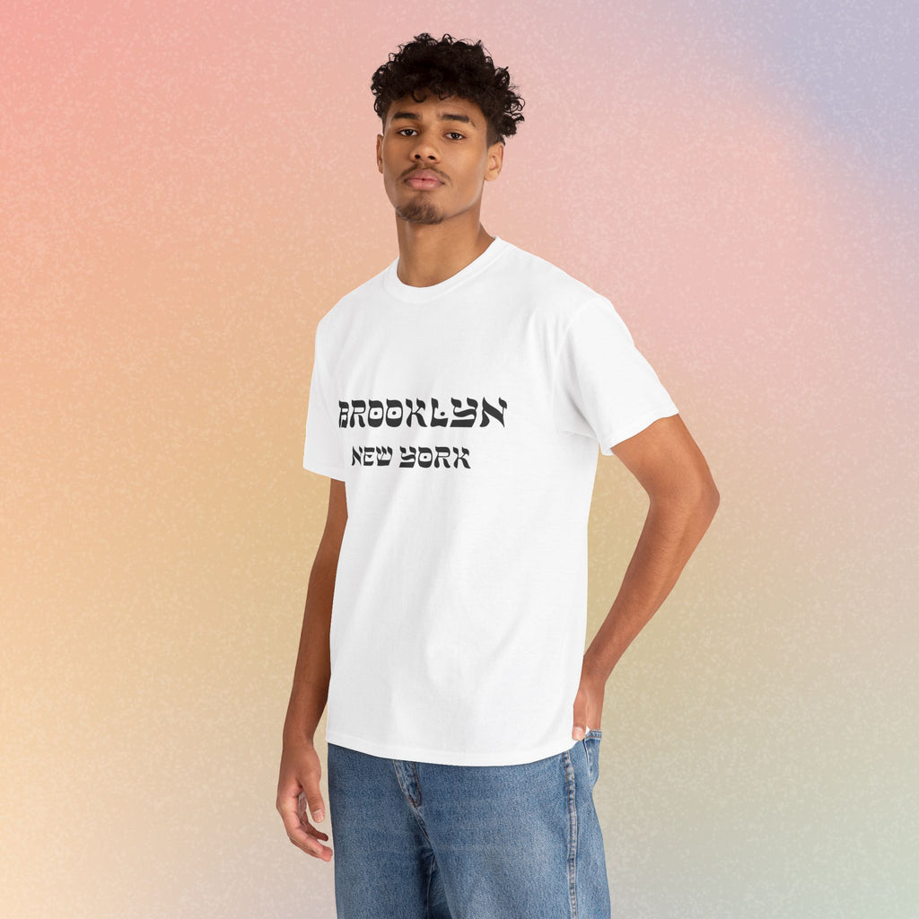 Brooklyn New York Hebrew Script - Unisex Heavy Cotton Tee