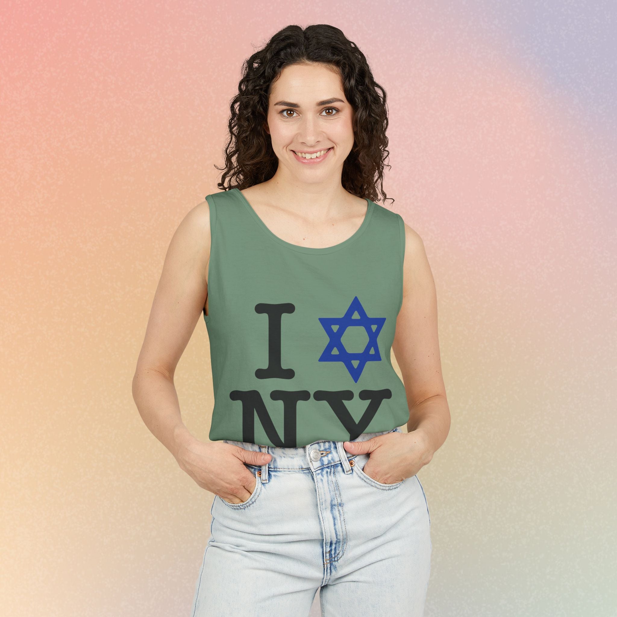 I Love NY Jewish Star Tank Top — Jewish NYC Pride Israel Love Sleeveless Tee