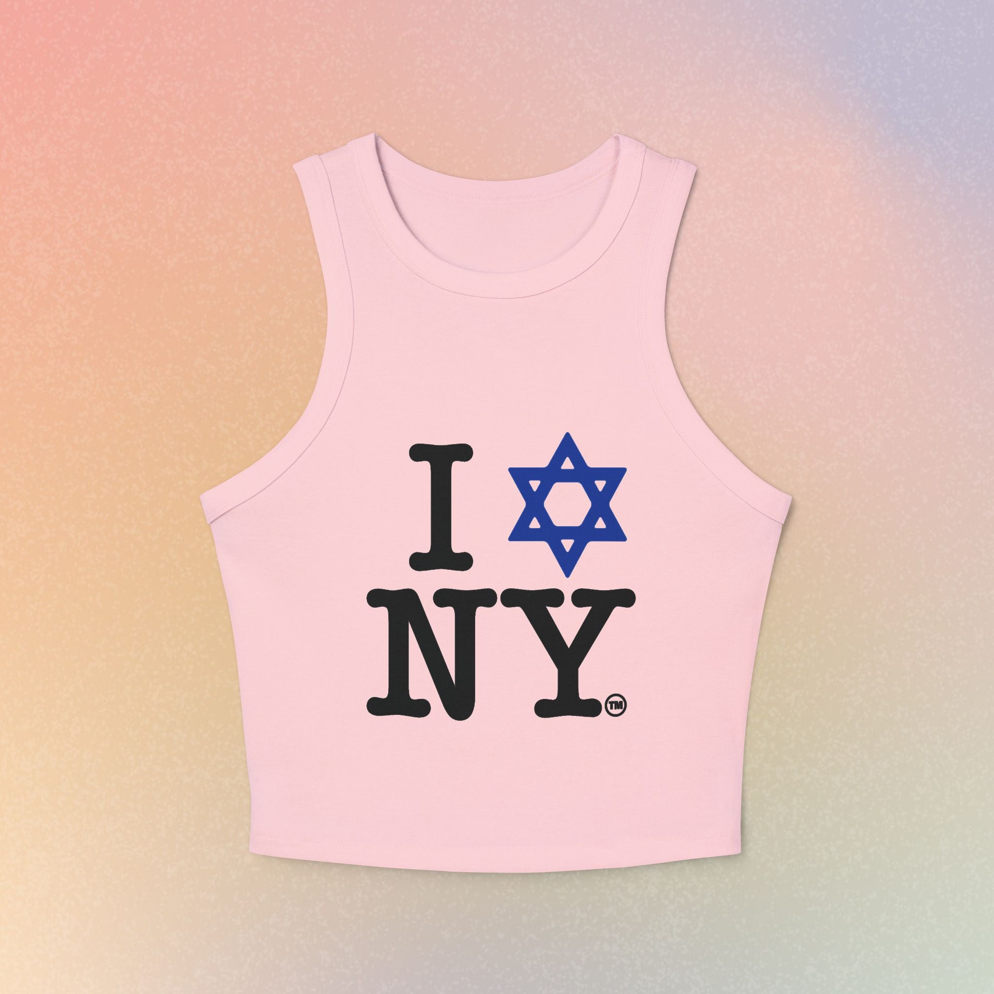 I Love New York Jewish Star Women's Micro Rib Racer Tank Top | New York Jewish Pride