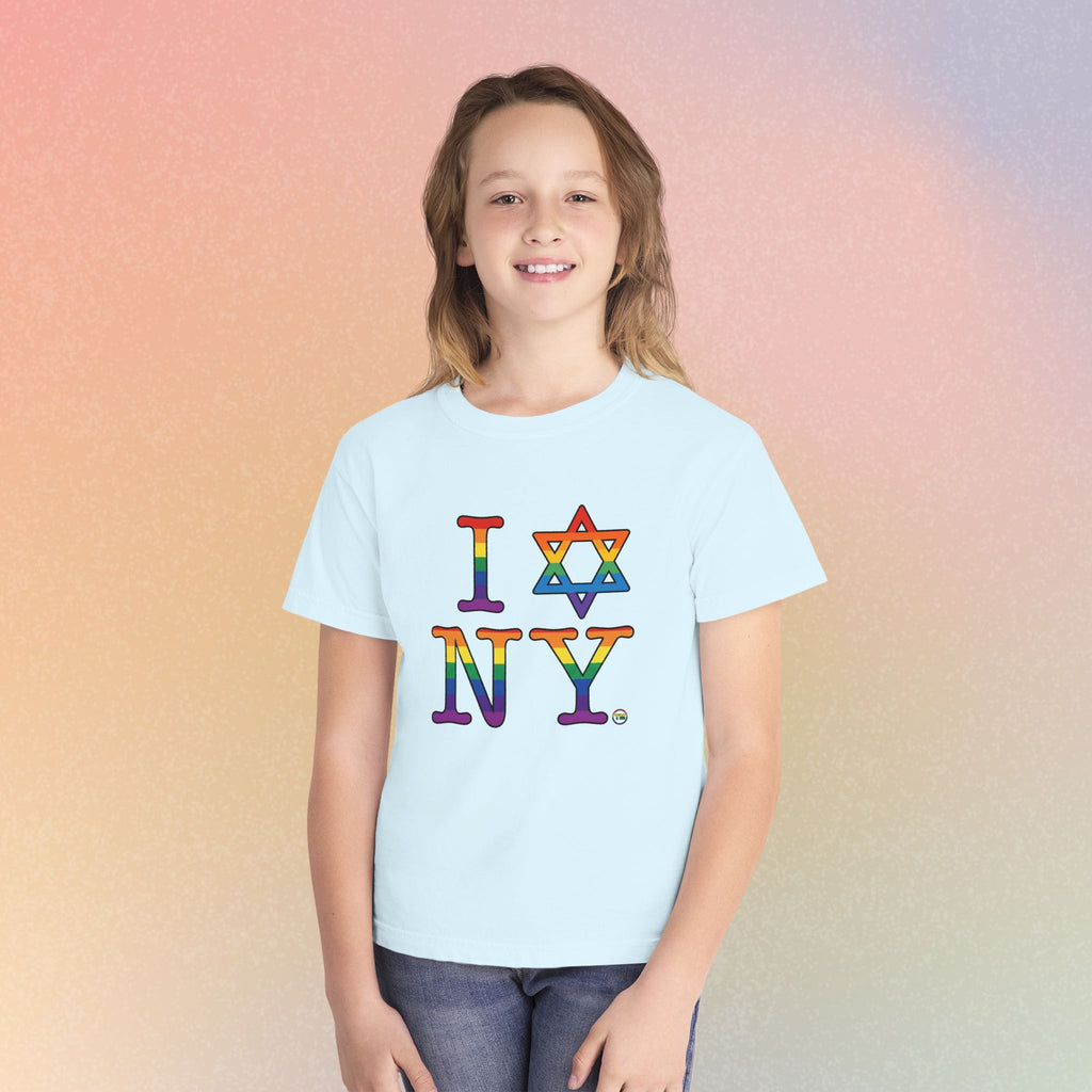 I Love NY Jewish Star LGBTQ Pride Youth Midweight Tee