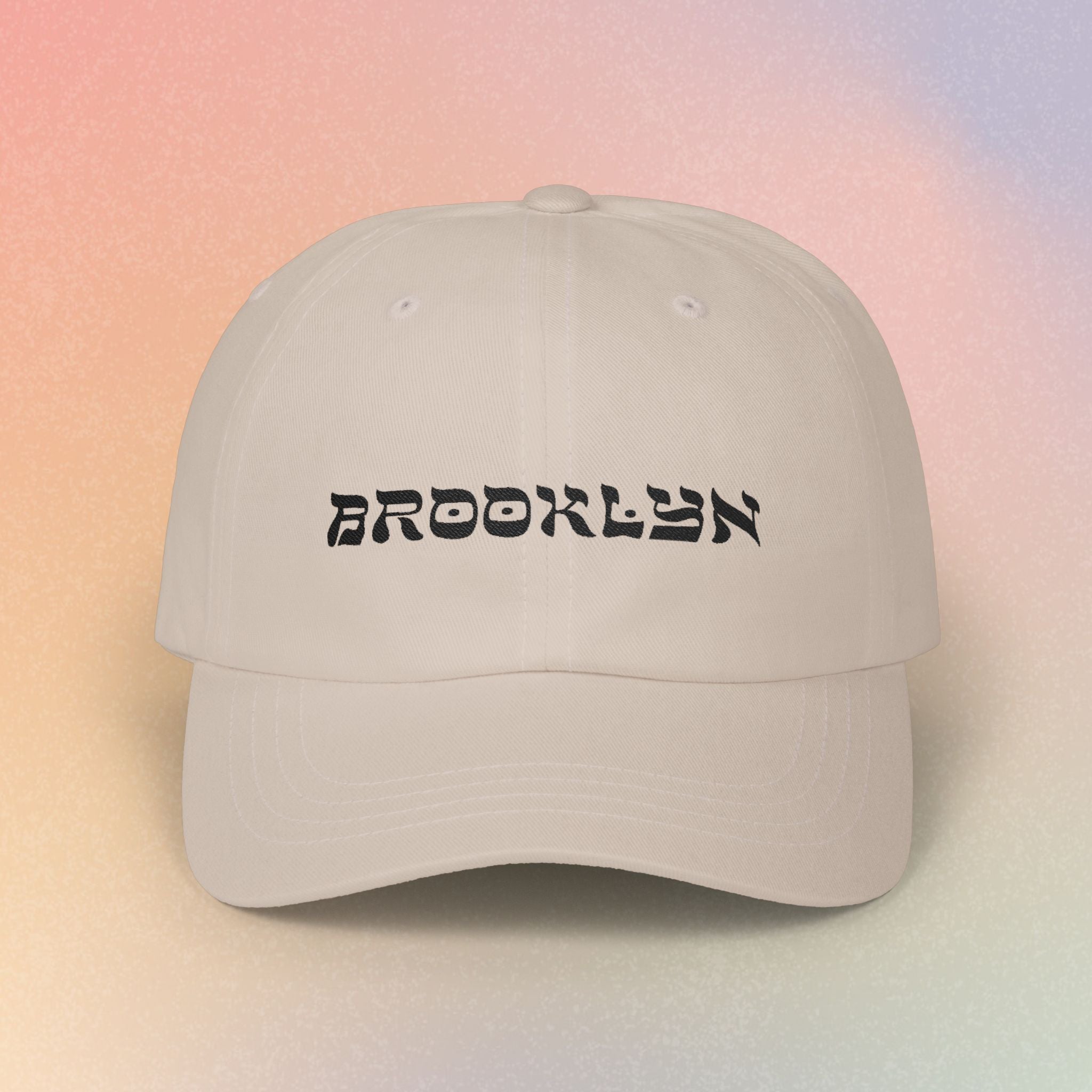 Brooklyn Hebrew Script Embroidered Baseball Cap