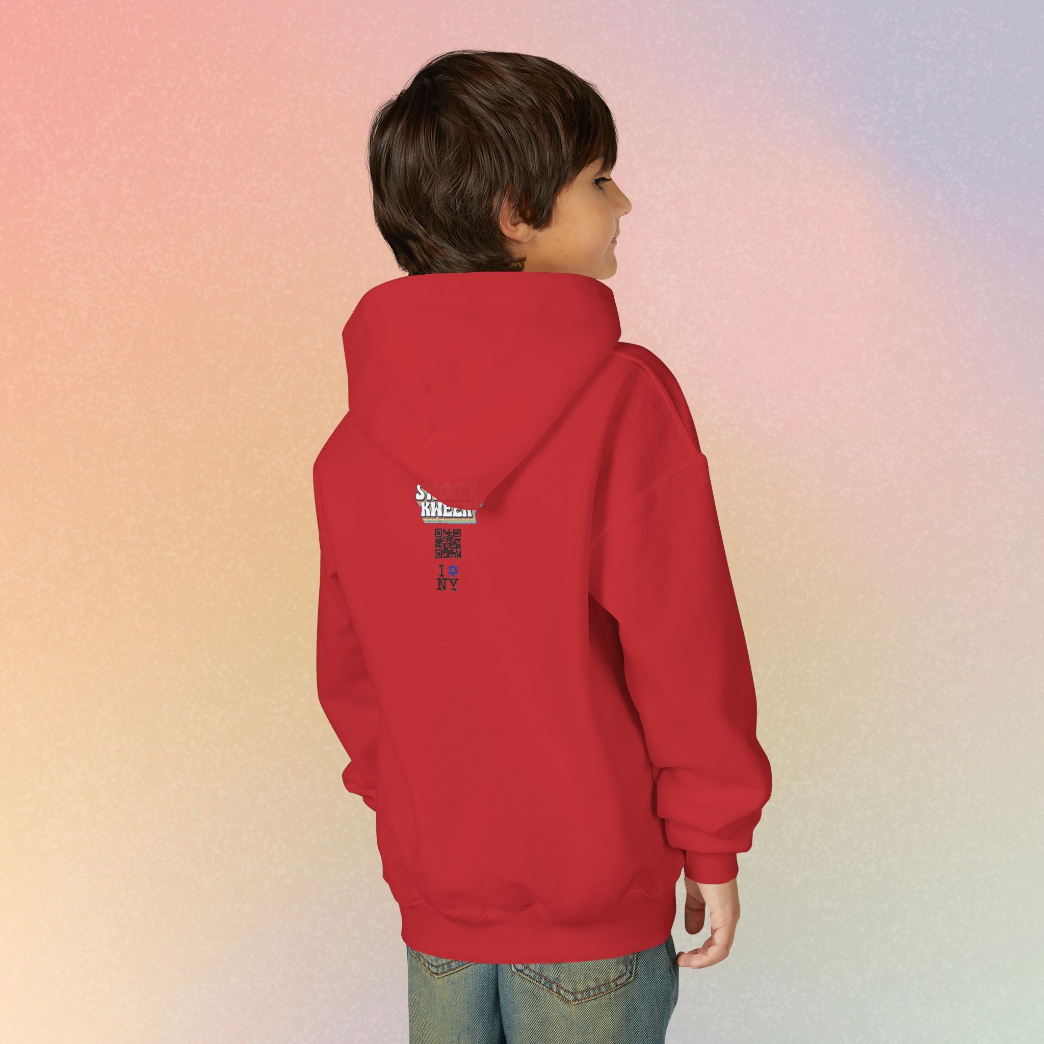 Youth Size I Love NY Jewish Star Hoodie | Jewish New York Pride Sweatshirt