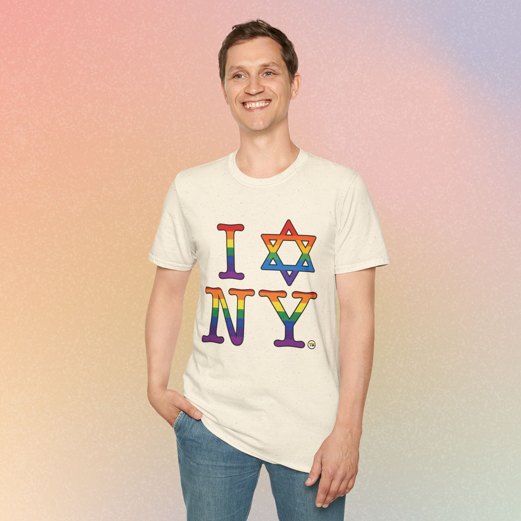 I Love NY Jewish Star LGBTQ Pride Unisex Softstyle T-Shirt