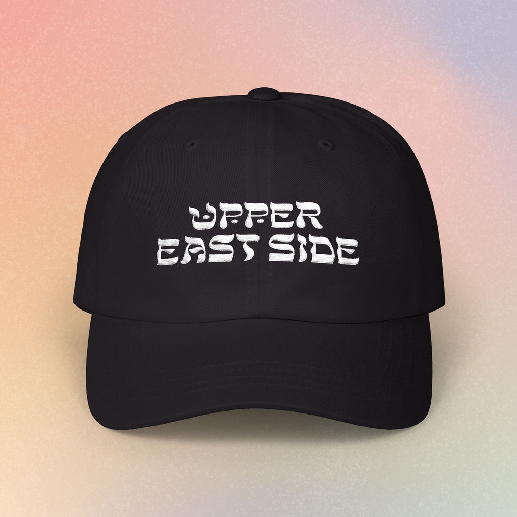 Upper East Side Hebrew Font Baseball Cap | NYC Jewish Pride (Dark Colors)