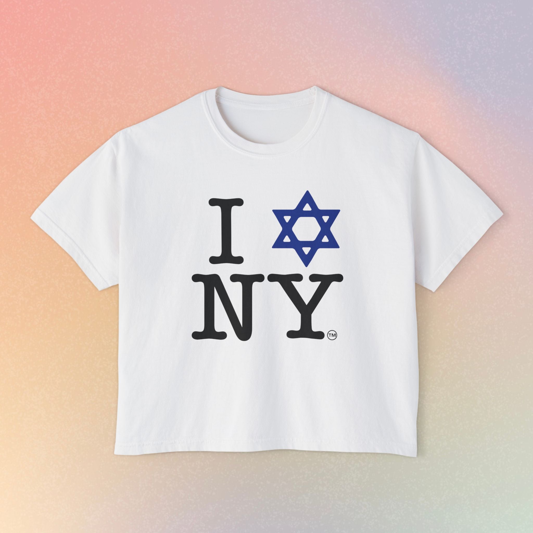 I Love NY Jewish Star Women's Boxy Tee — Jewish New York Pride T‑Shirt