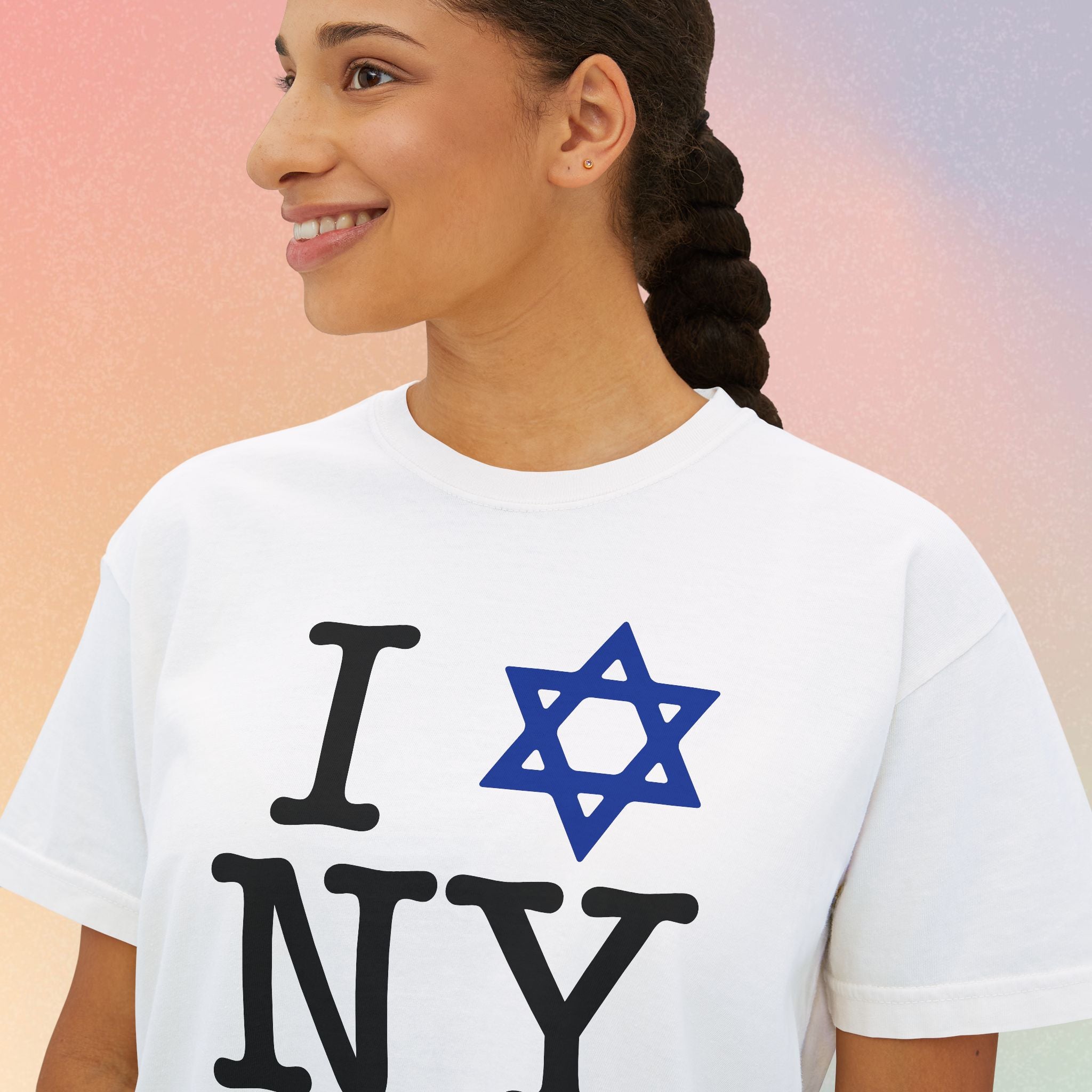 I Love NY Jewish Star Women's Boxy Tee — Jewish New York Pride T‑Shirt