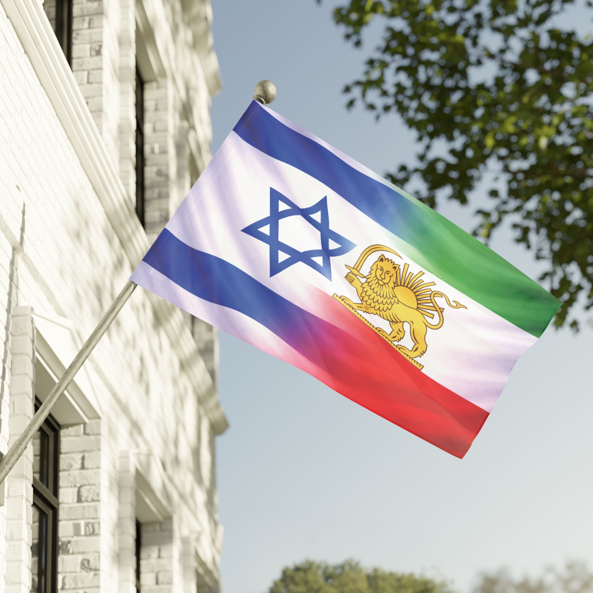 Persian-Israeli Flag | Lightweight One Sided Solidarity Banner