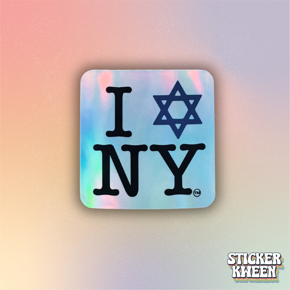 I LOVE NEW YORK Jewish Star HOLOGRAPHIC Stickers