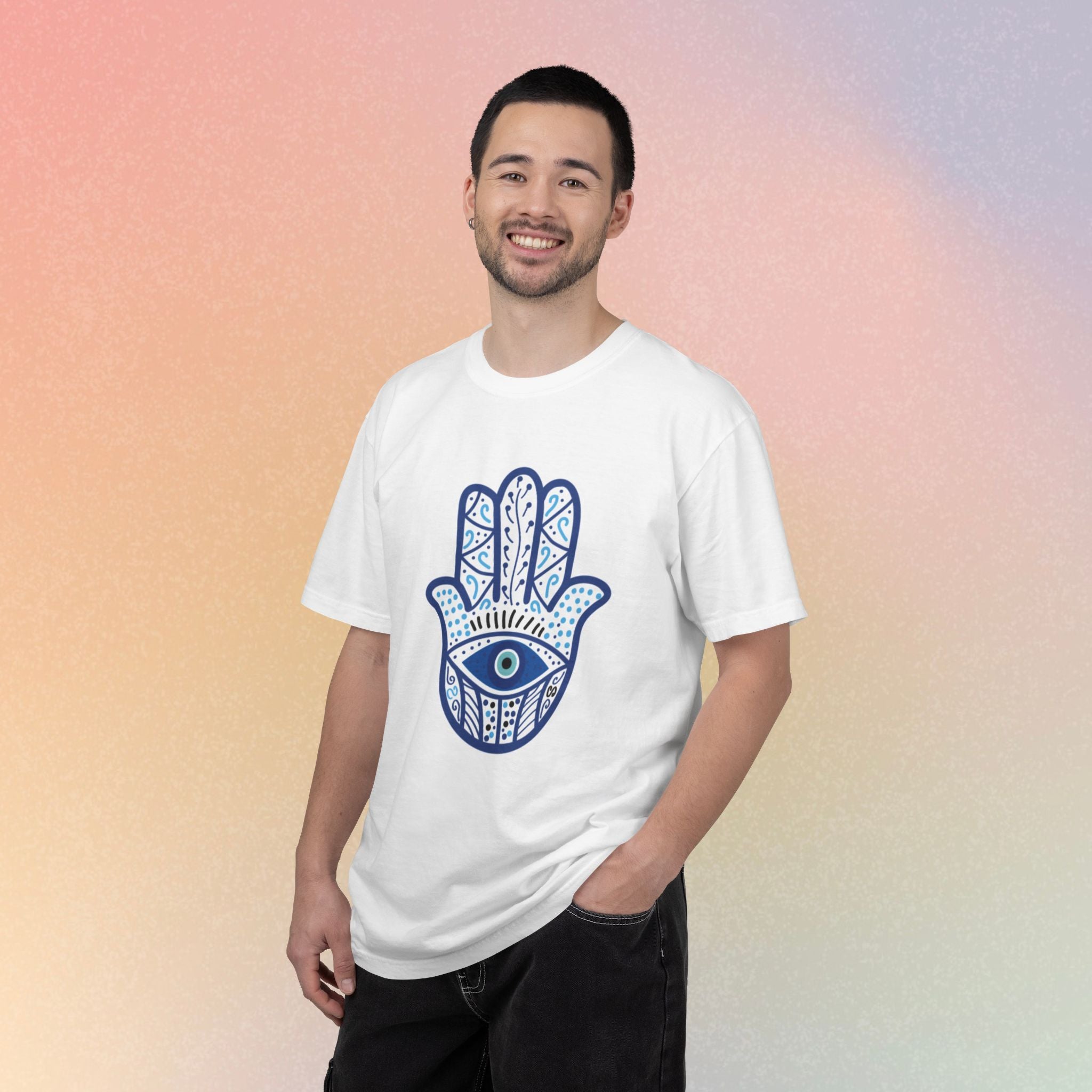 Hamsa Blue Evil Eye Protection T-Shirt