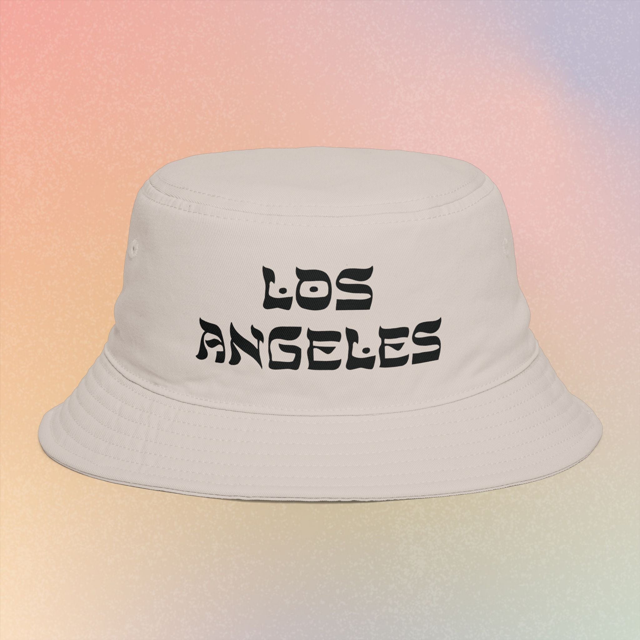 Los Angeles Embroidered Hebrew Style Font Bucket Hat | LA Jewish Pride