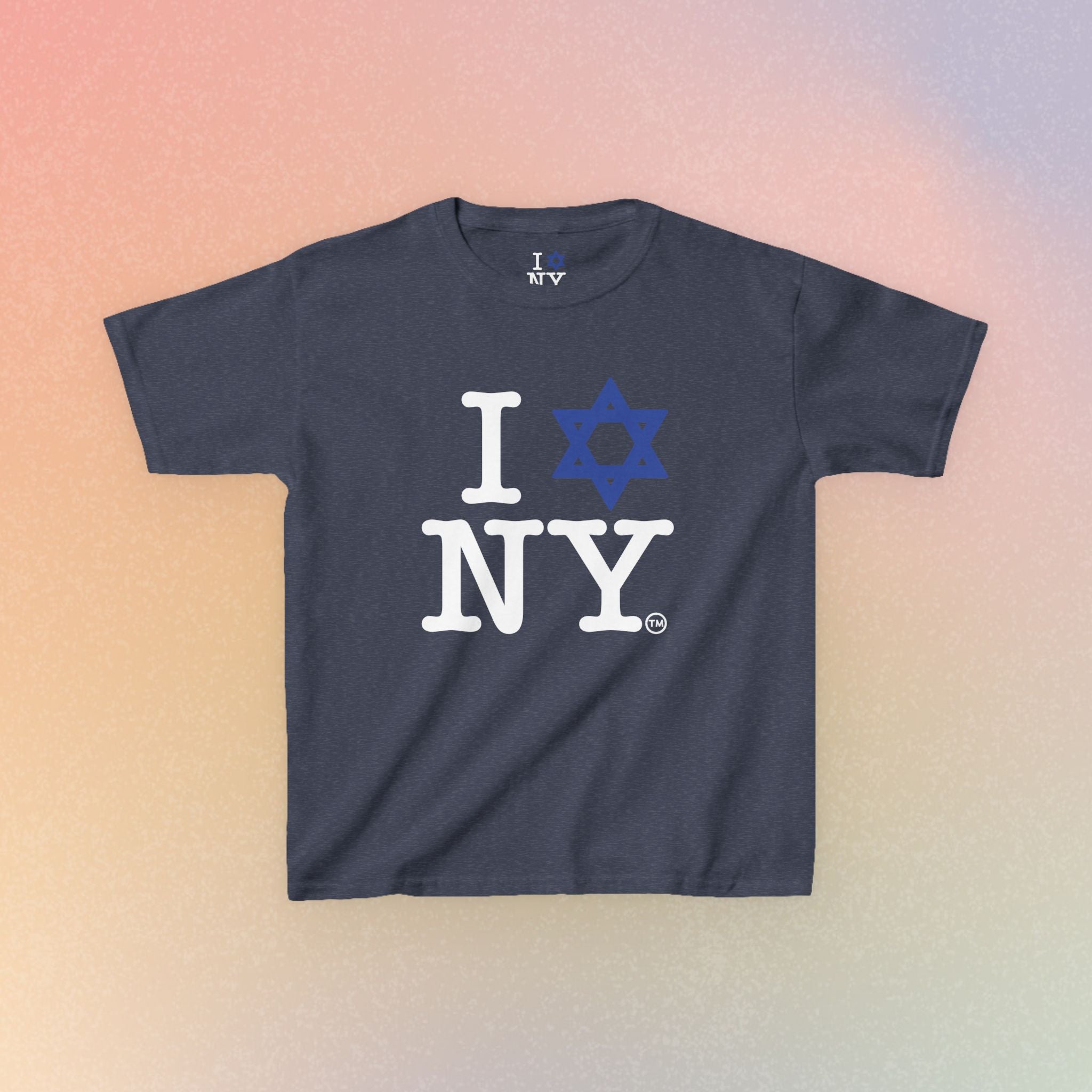 Kids I Jewish Star Love NY T-Shirt — Youth Jewish New York Pride Tee