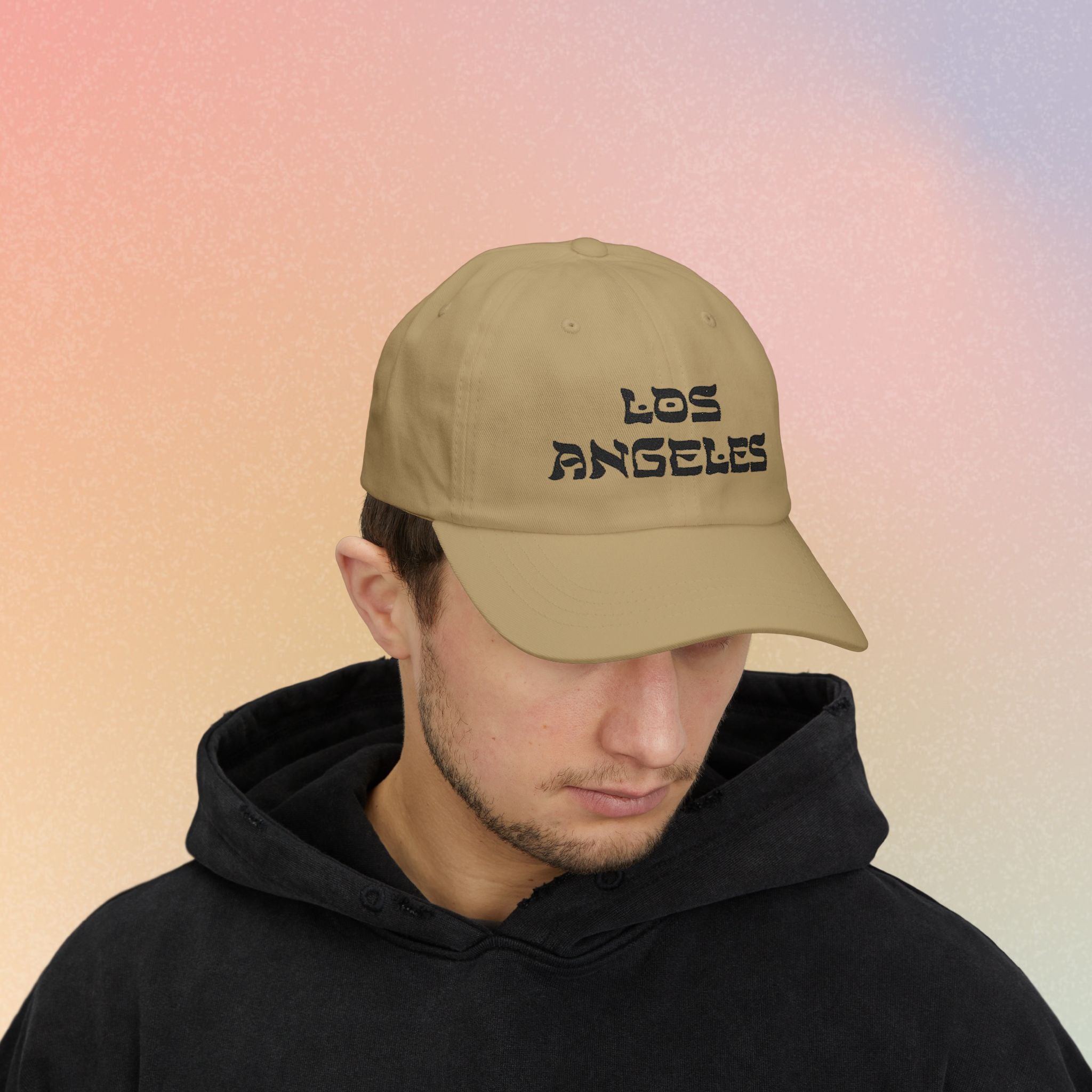 Los Angeles Hebrew Style Font Baseball Cap | LA Jewish Pride (Dark Colors)