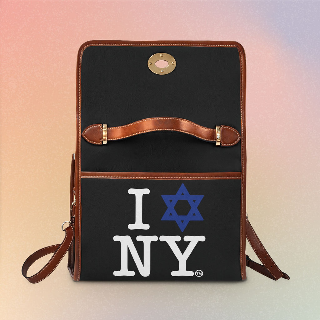 I Love New York Jewish Star - Waterproof Canvas Bag - Jewish New York Pride