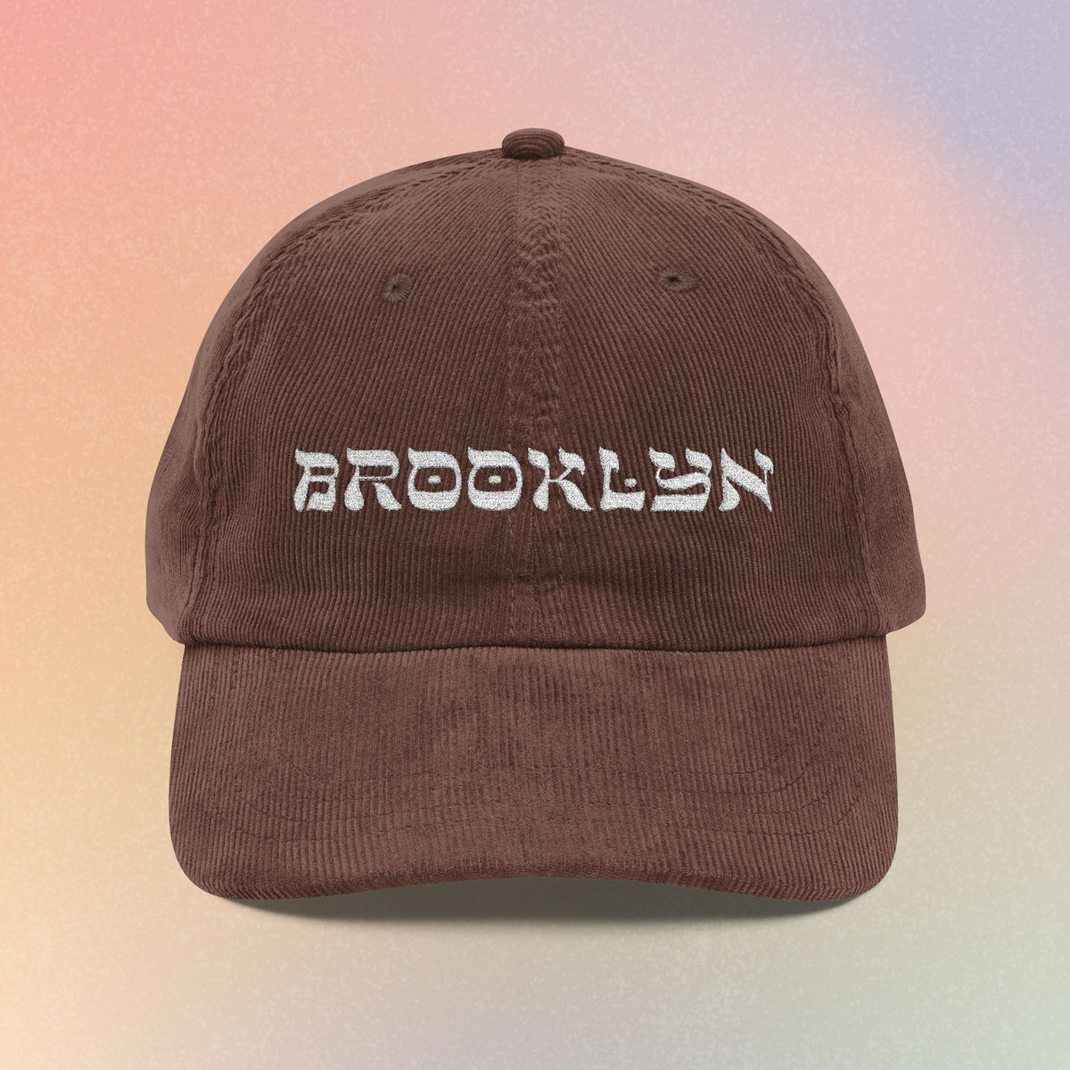 Brooklyn Hebrew Font Vintage Corduroy Cap (Embroidery)