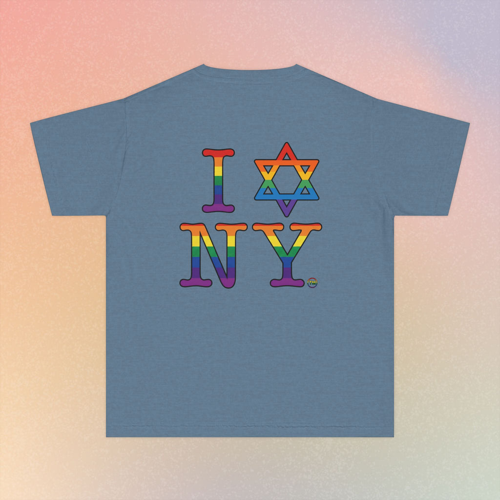 I Love NY Jewish Star LGBTQ Pride Youth Midweight Tee