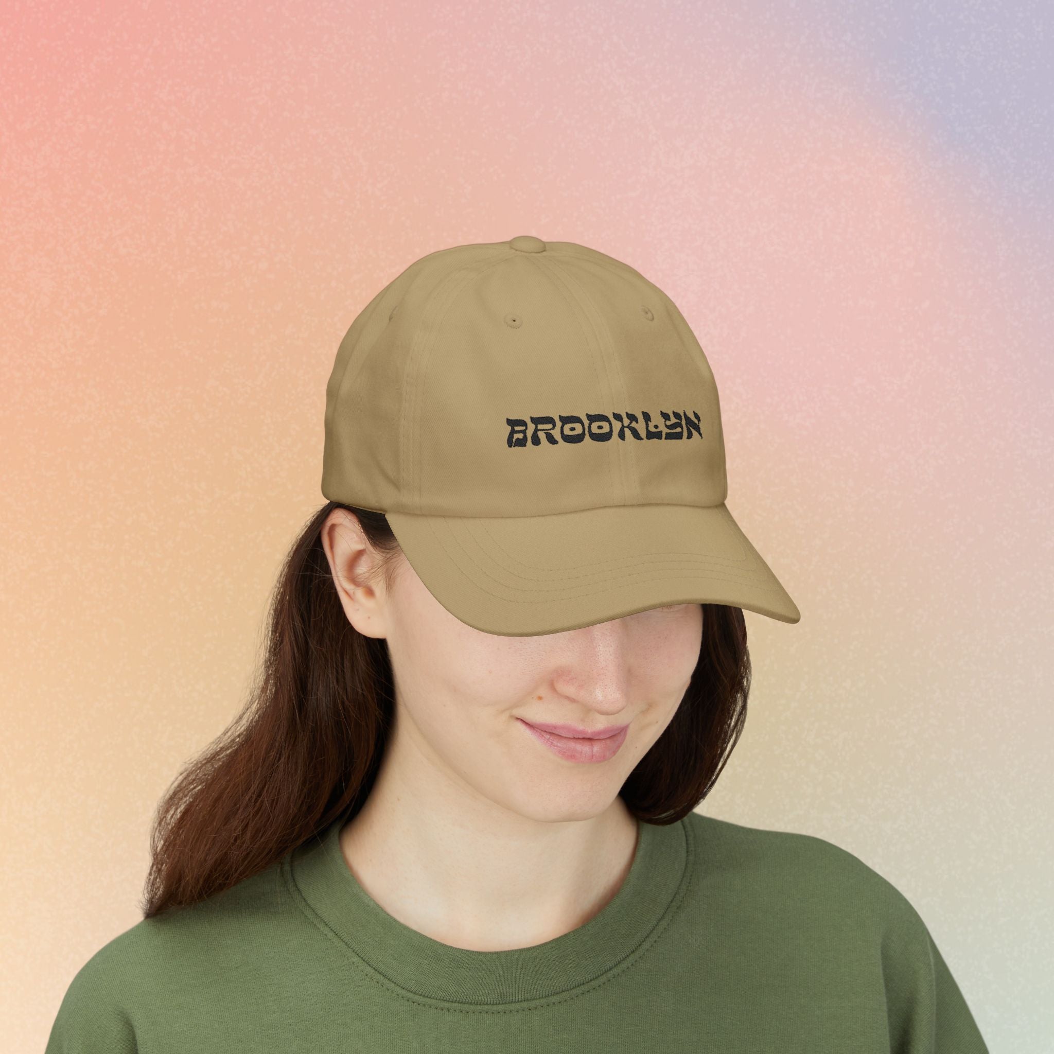 Brooklyn Hebrew Script Embroidered Baseball Cap