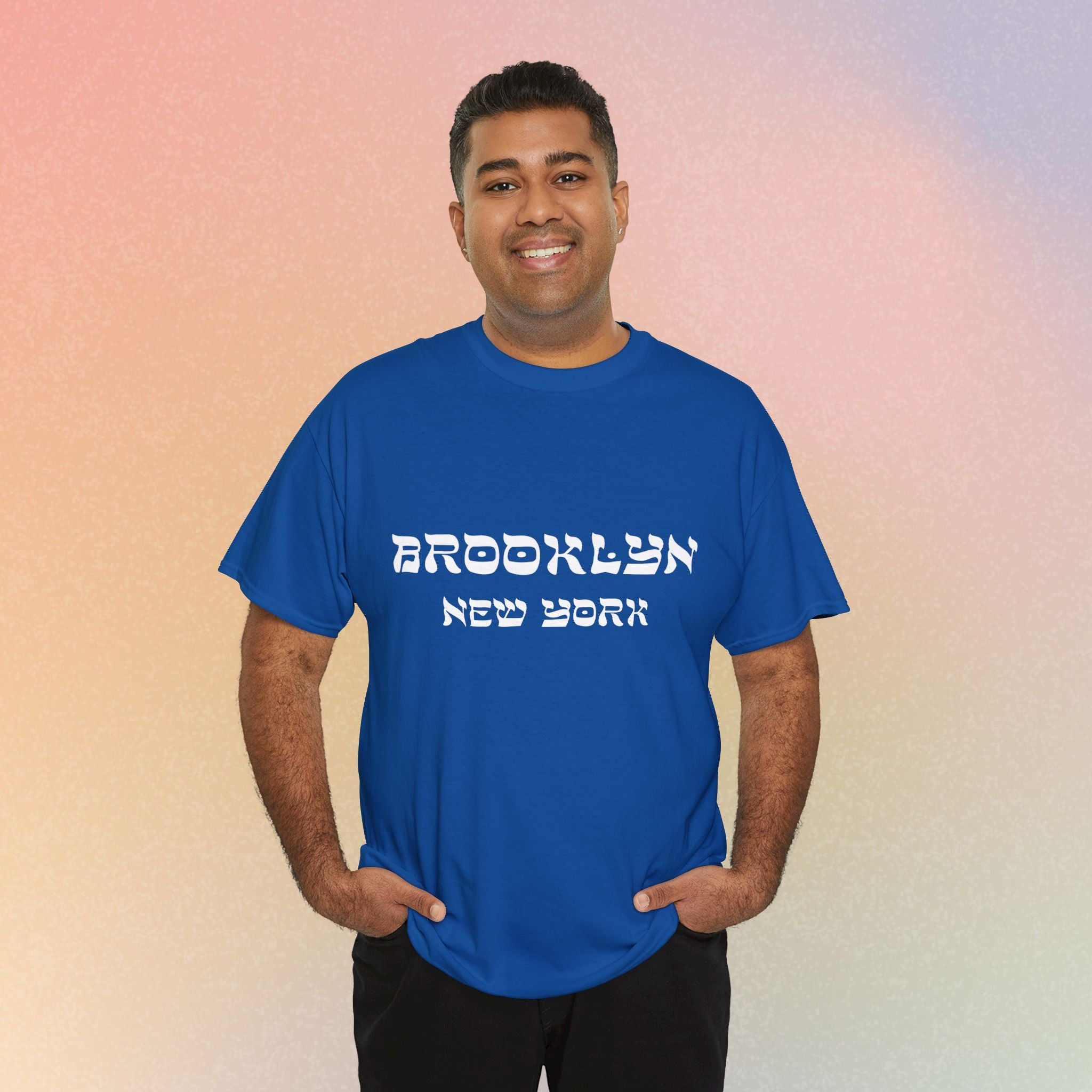 Brooklyn New York Hebrew Script - Unisex Heavy Cotton Tee