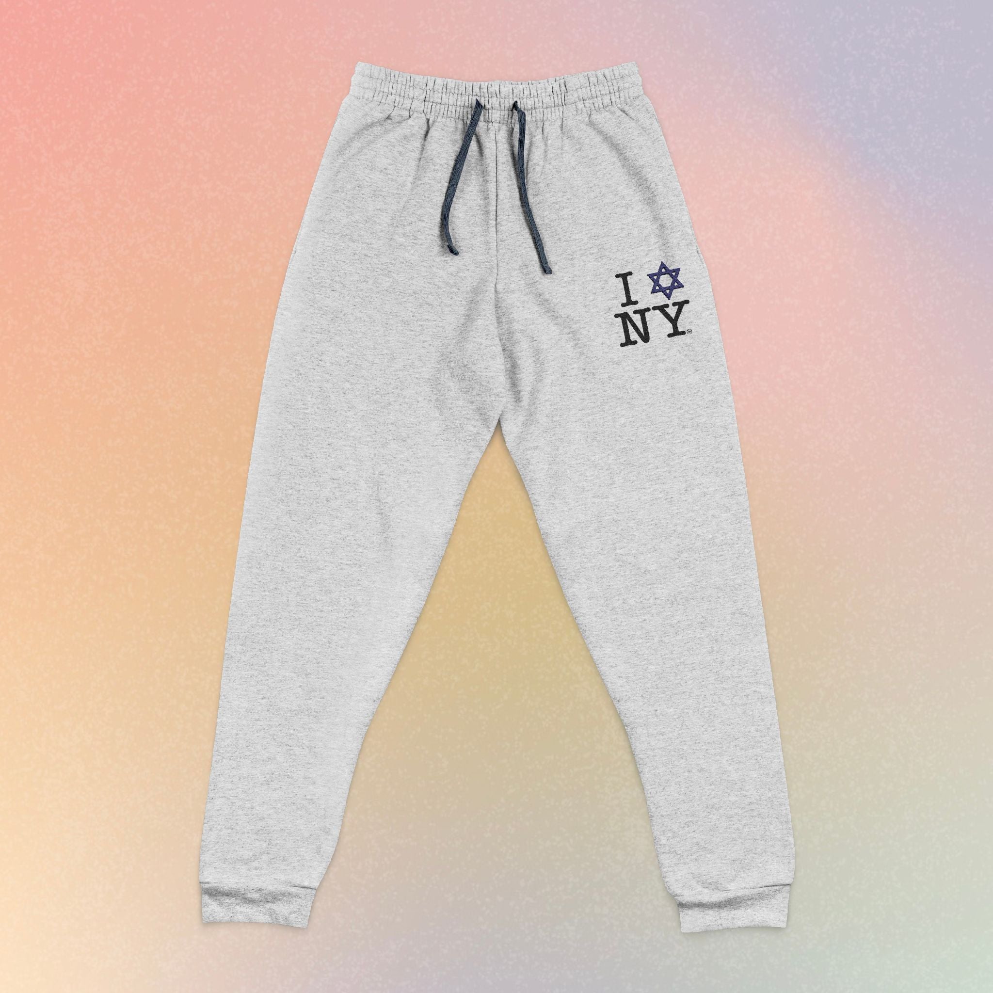 Embroidered "I Love NY" Jewish Star Joggers — Casual NYC Sweatpants
