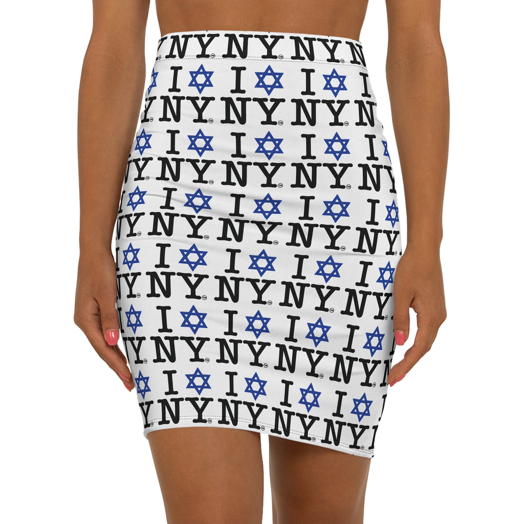 I Love NY Jewish Star Women's Mid-Waist Pencil Skirt